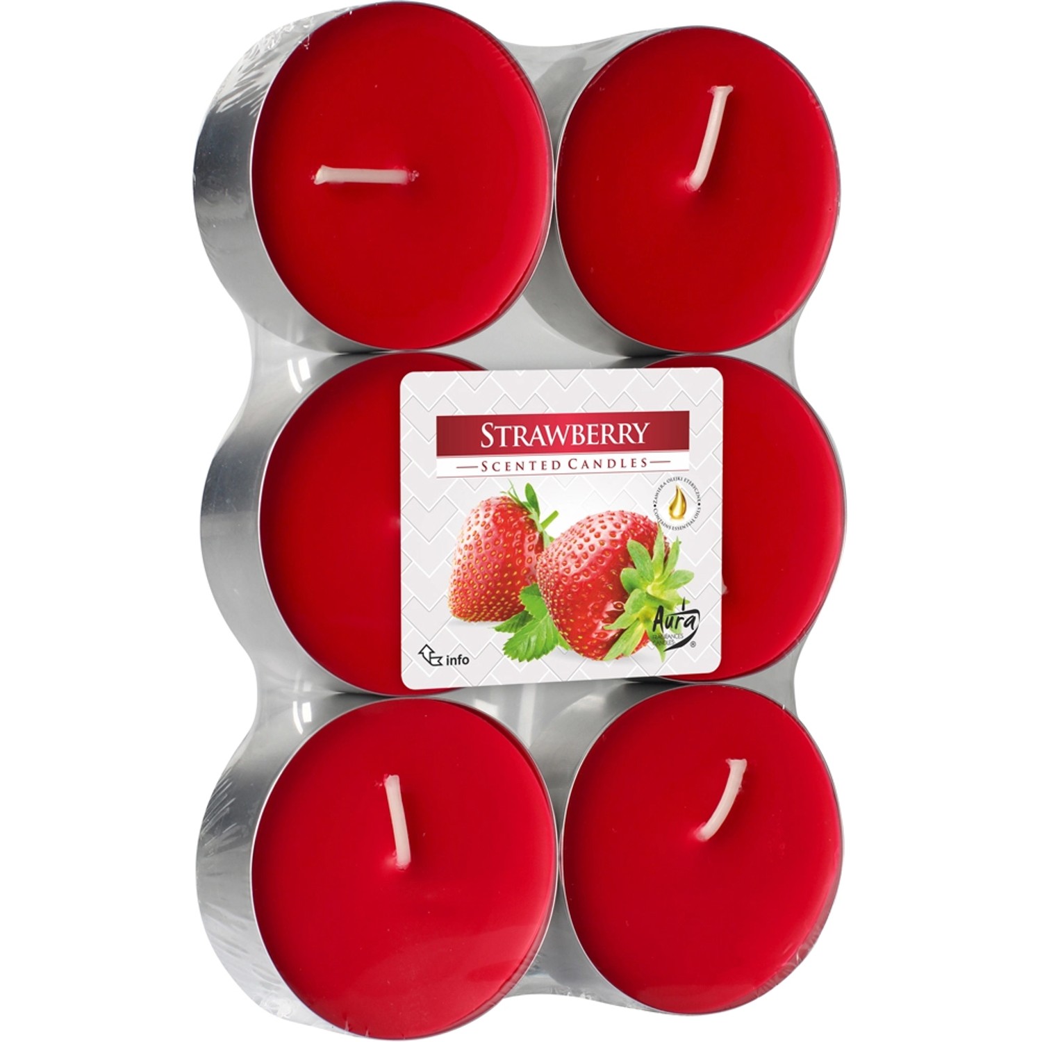 Świeca Tea light zapachowa Maxi truskawka