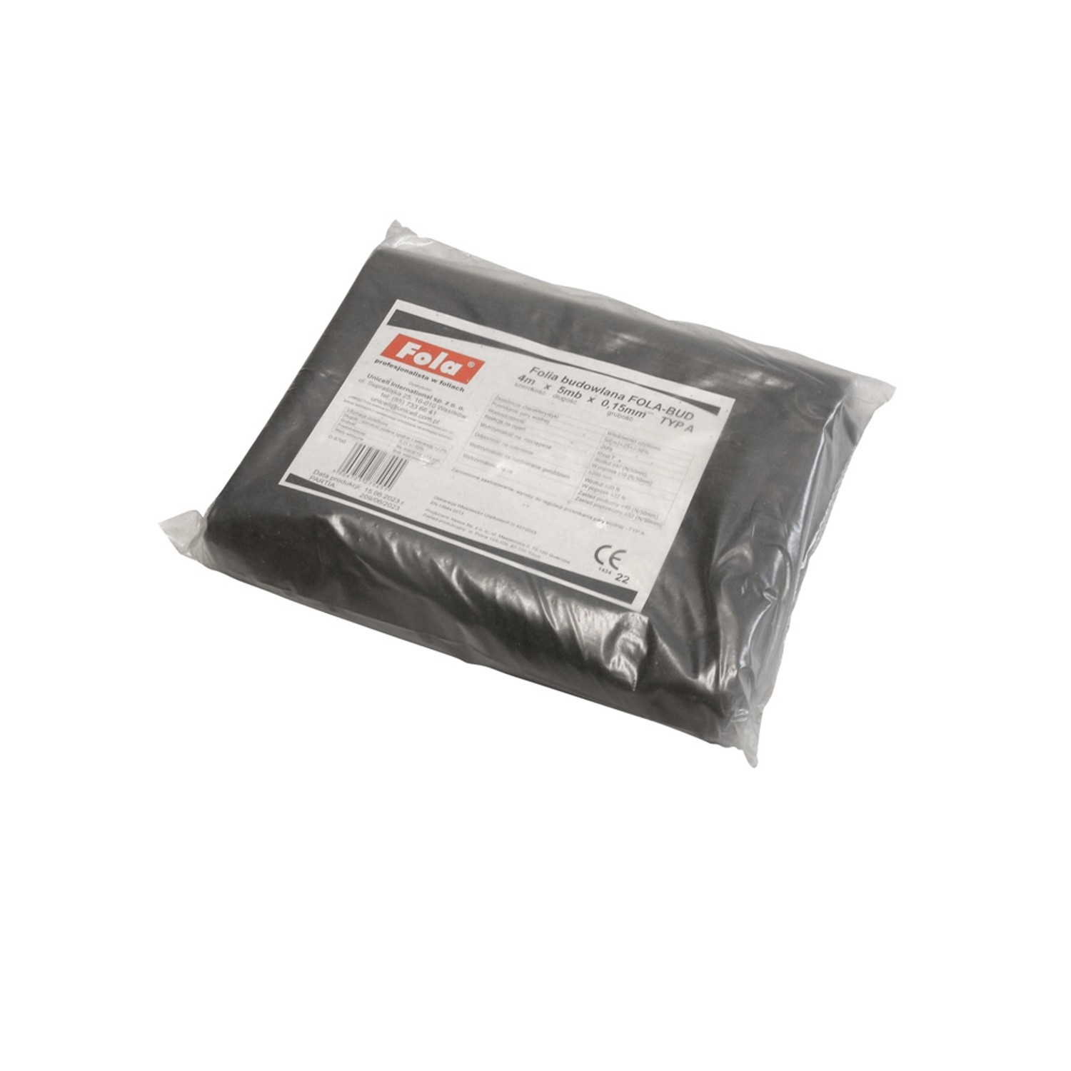 Fola Folia budowlana czarna 0,15 mm 4x5m