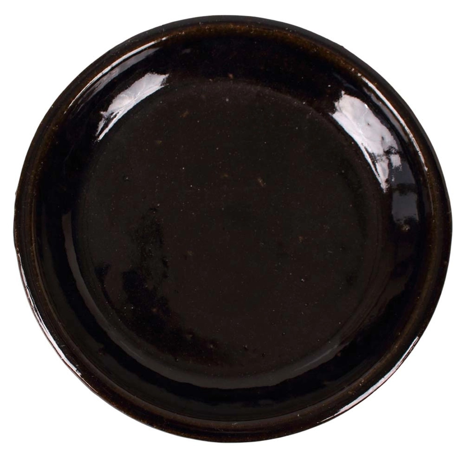 Podstawka ceramiczna szkliwiona czarna - 22 x 3,5 cm