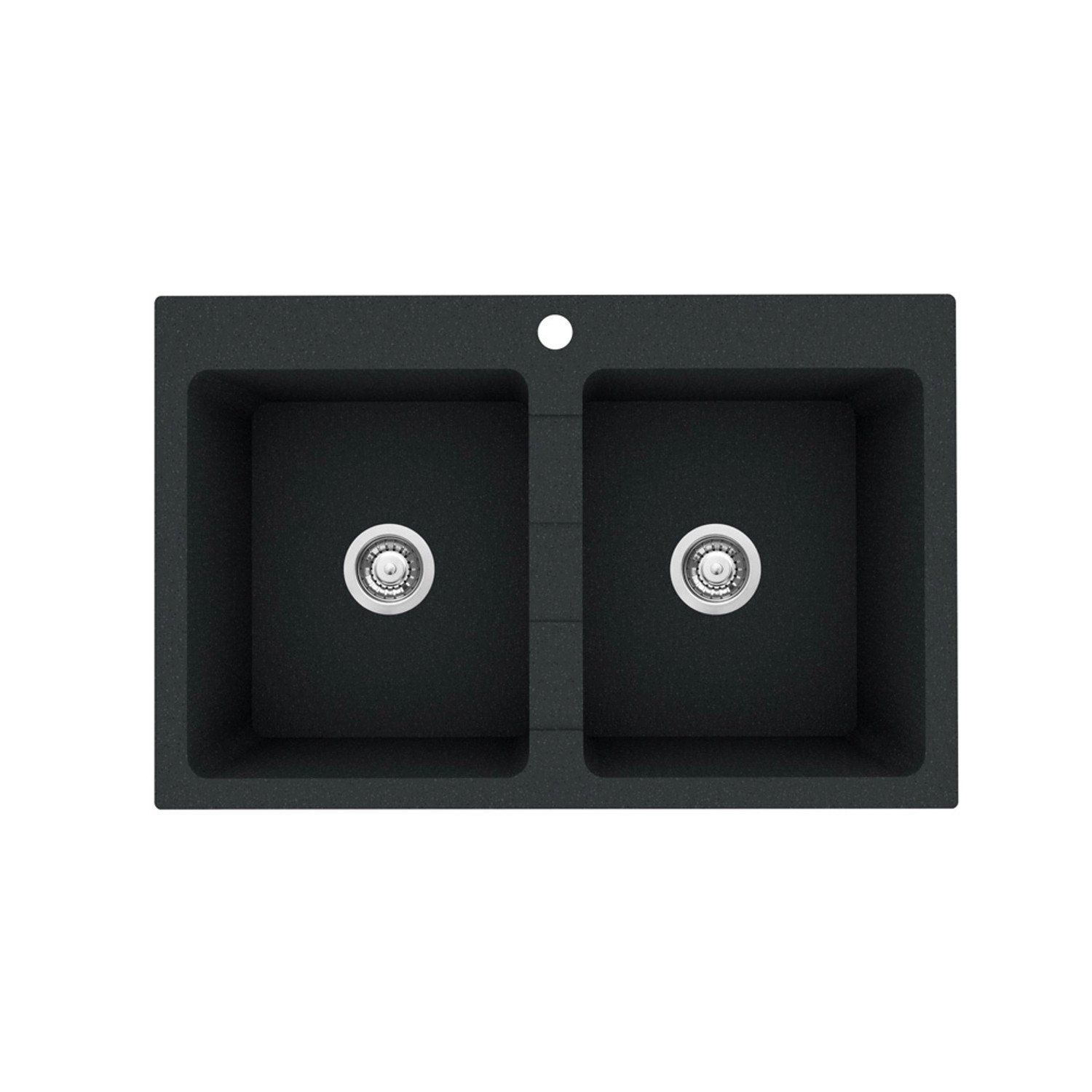 Pyramis Zlewozmywak Poros 2-kom. czarny 78x50 cm