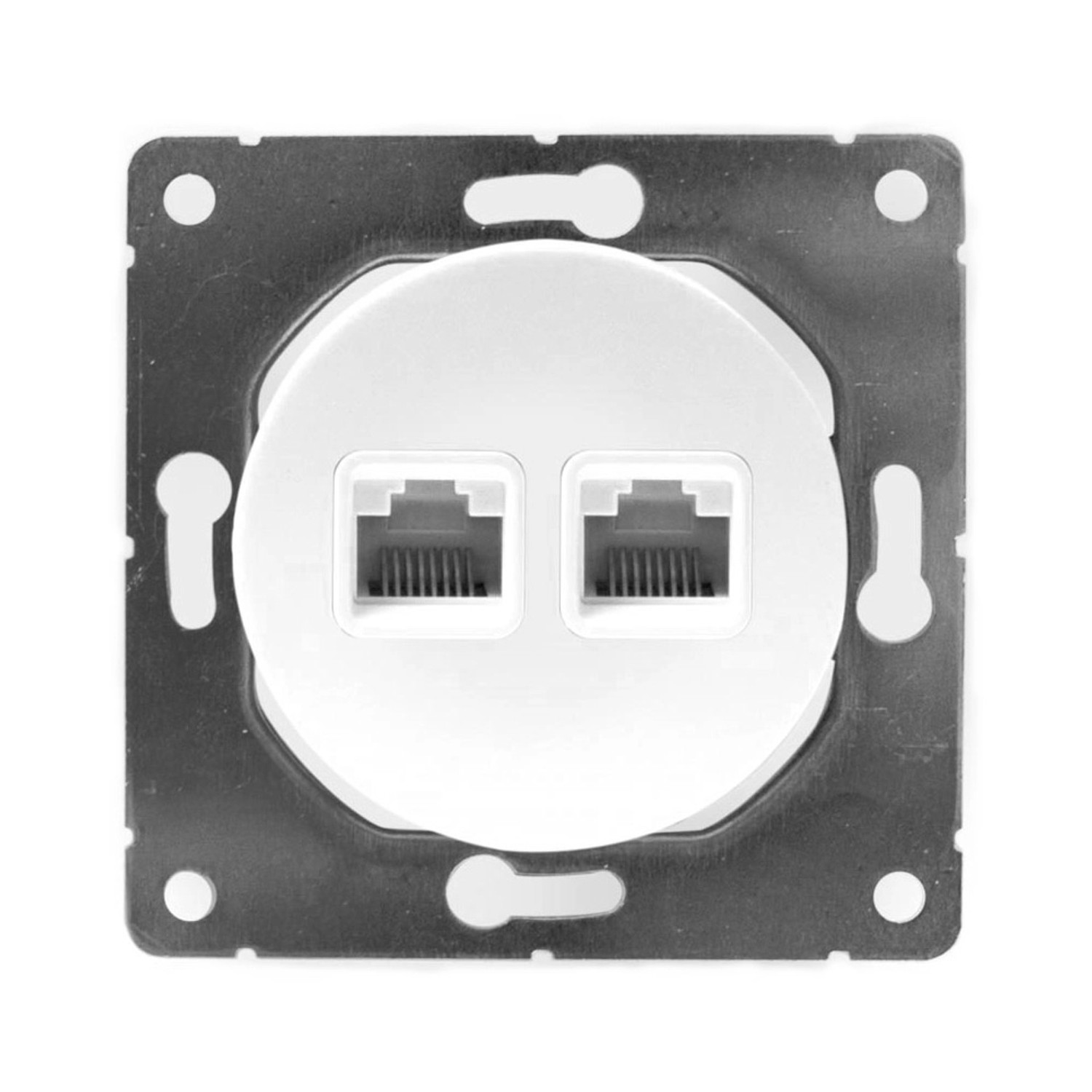 Electromalt Gniazdo komputerowo-telefoniczne Oval RJ44/RJ45 białe