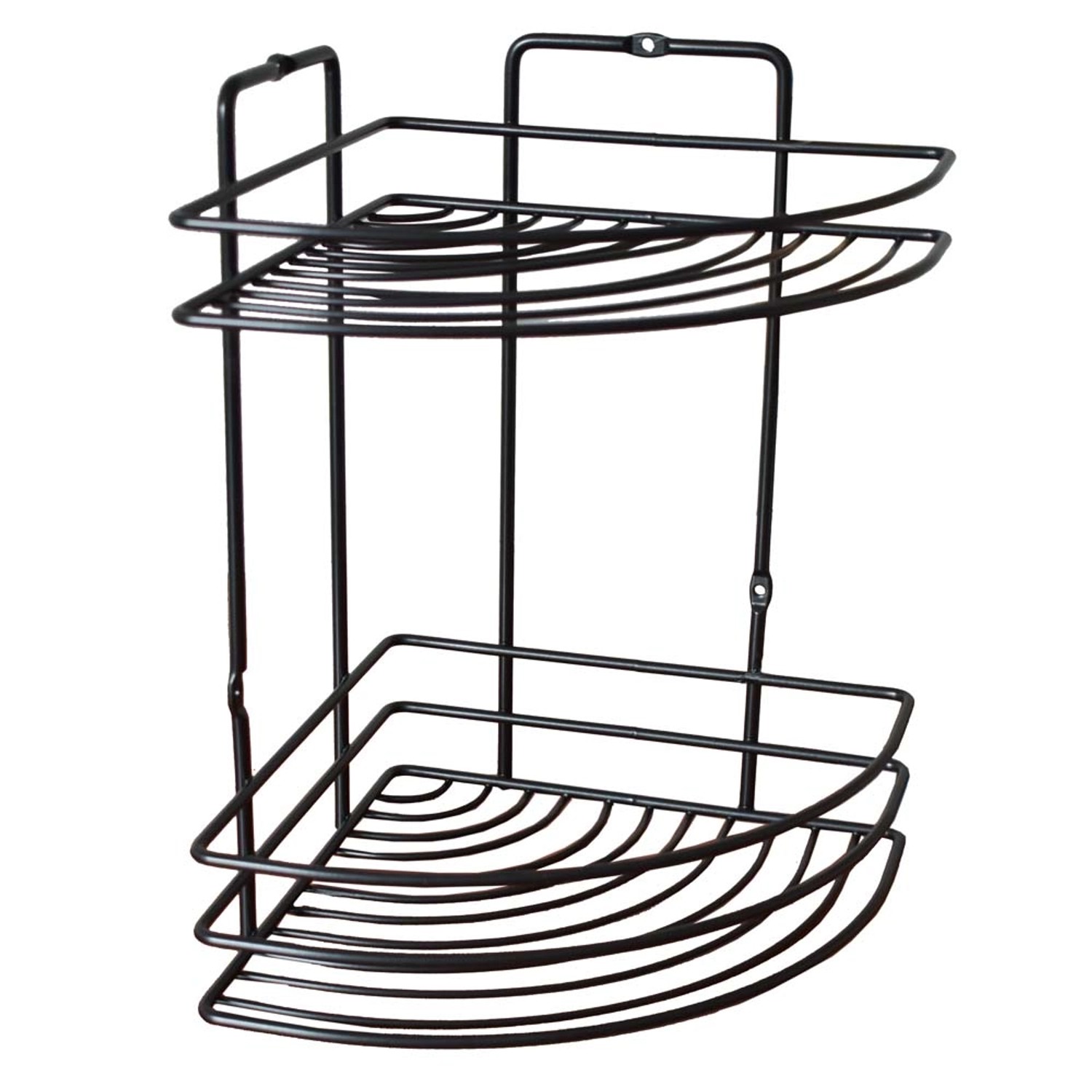 Półka łazienkowa 2-poziomowa narożna czarna