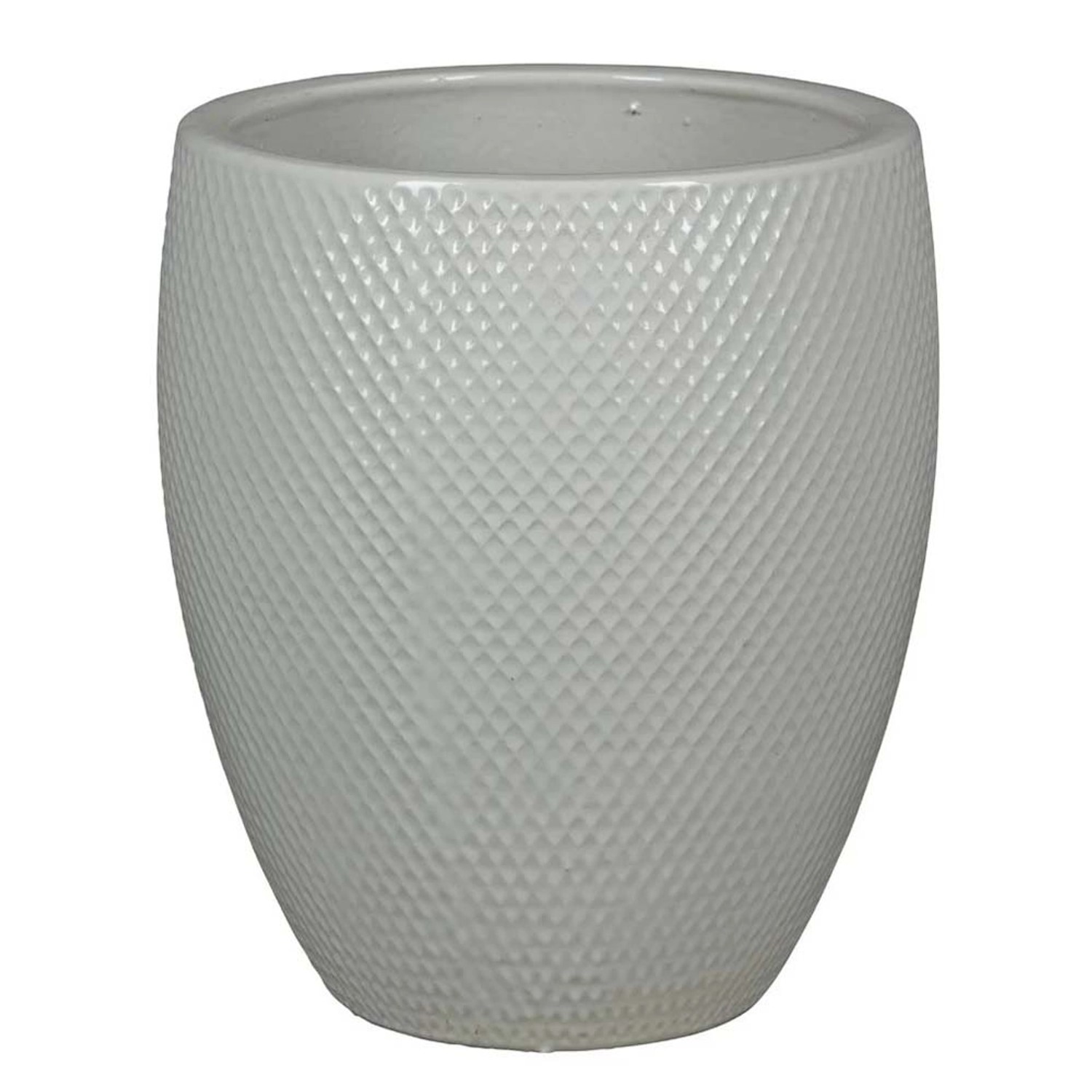 Donica ceramiczna Busan biała - 38 x 44 cm