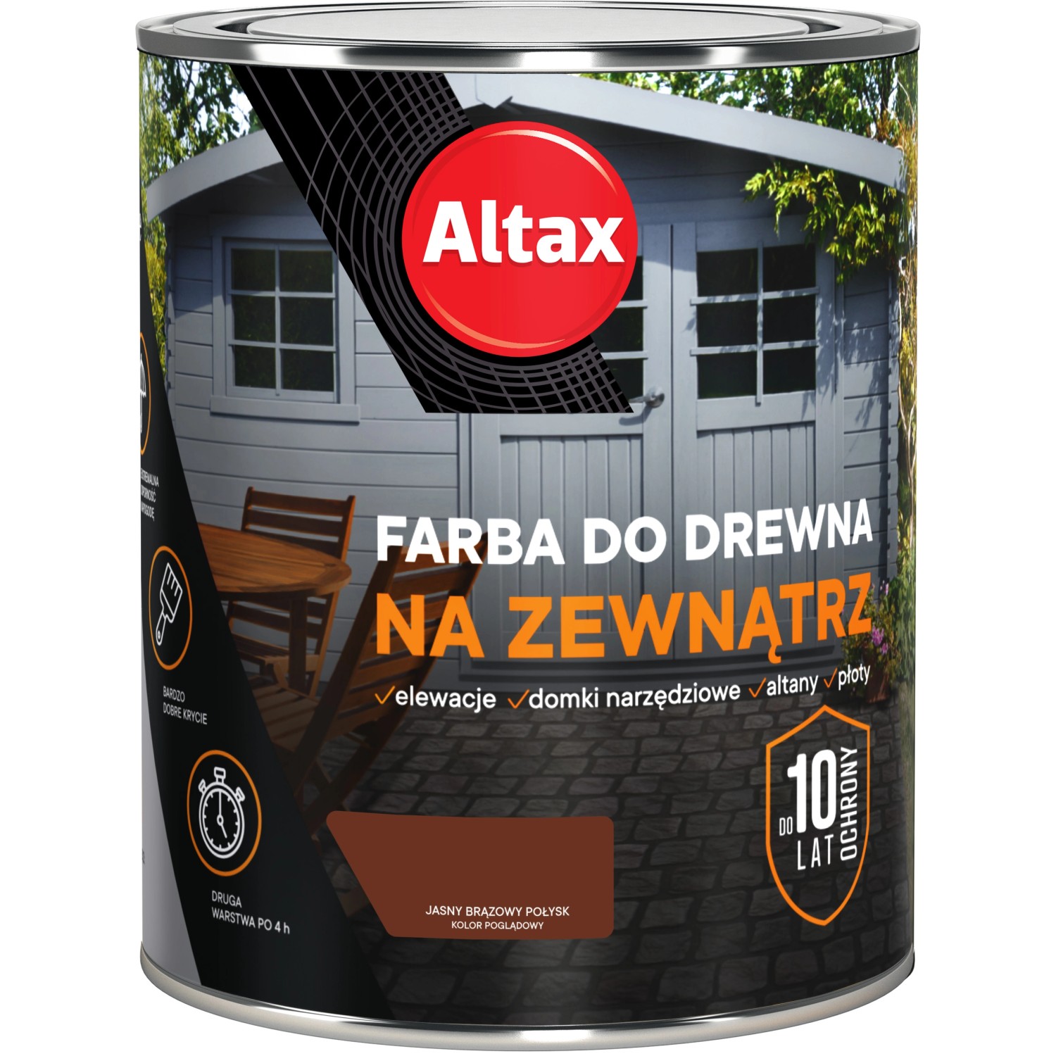 Altax Farba do drewna zewnętrzna jasny brązowy 750 ml