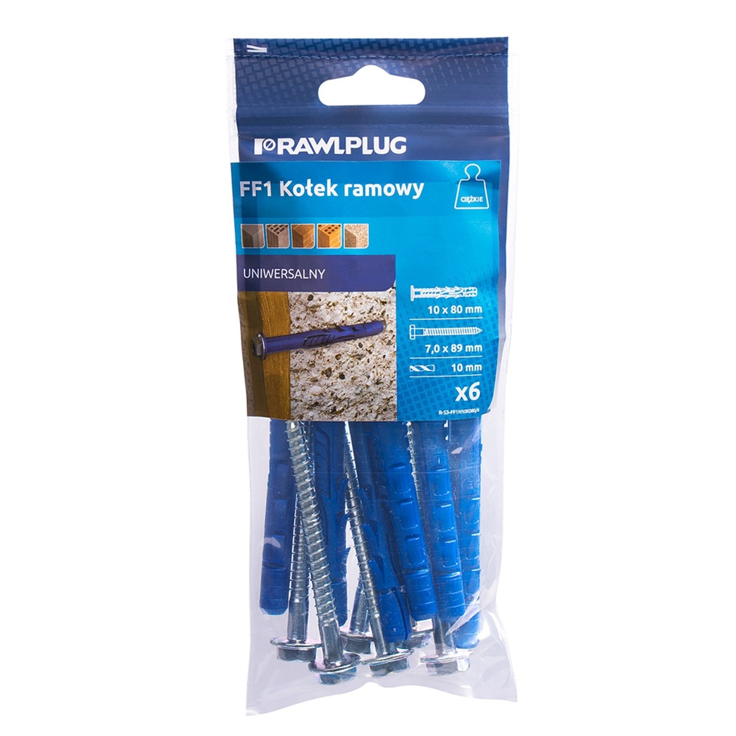 Rawlplug Kołek FF1 ramowy 8x80mm z lejkiem 6 szt