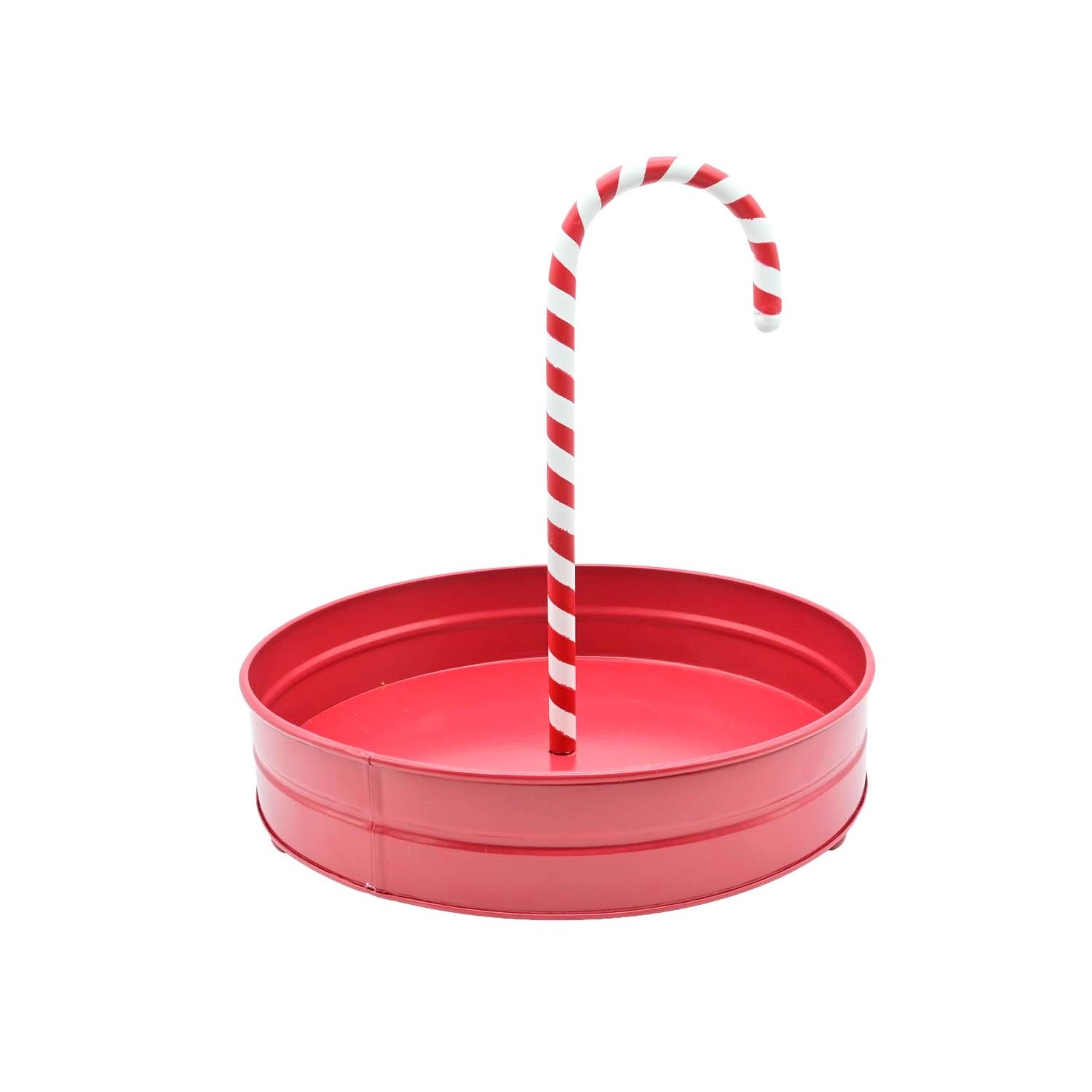 Patera metalowa śr. 27 cm czerwona