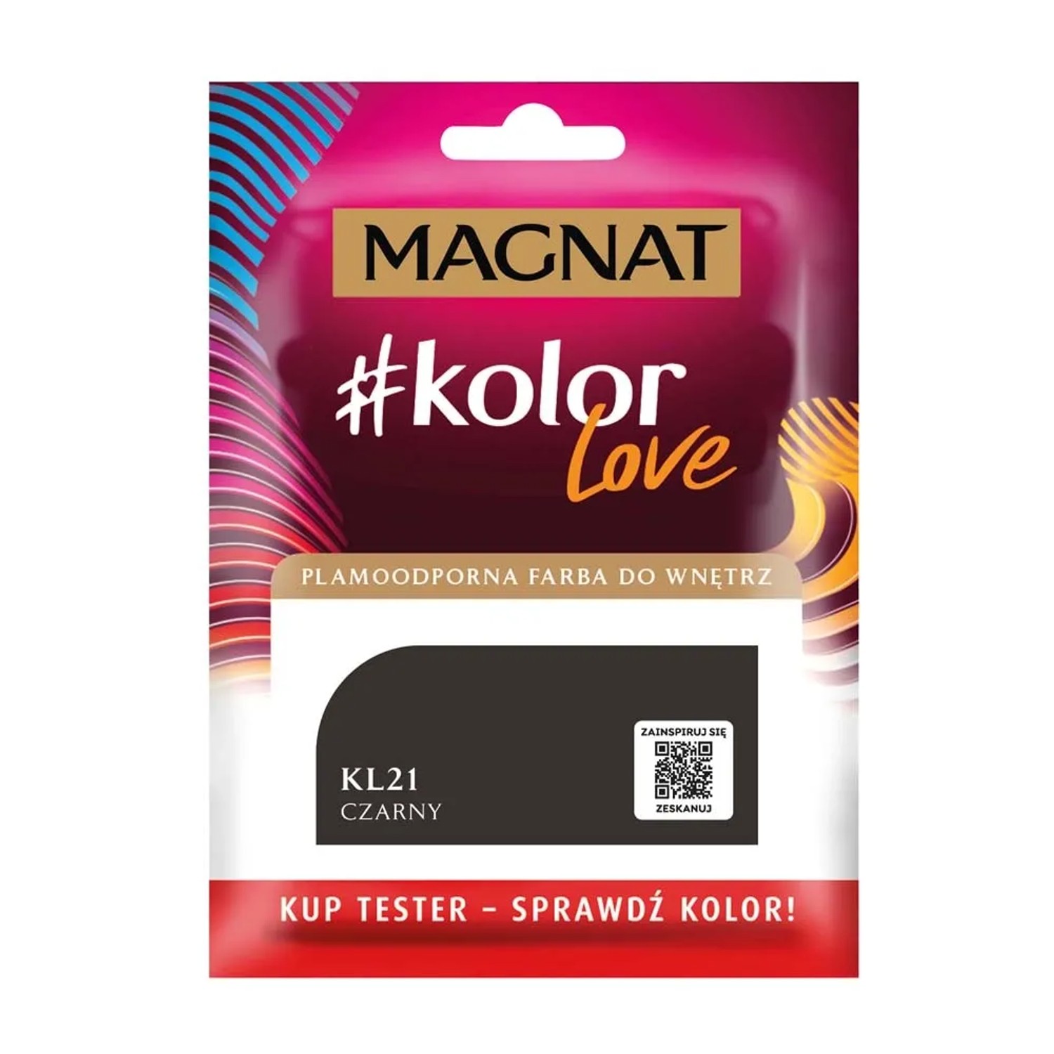 Tester farby Magnat KolorLove czarny - 25 ml