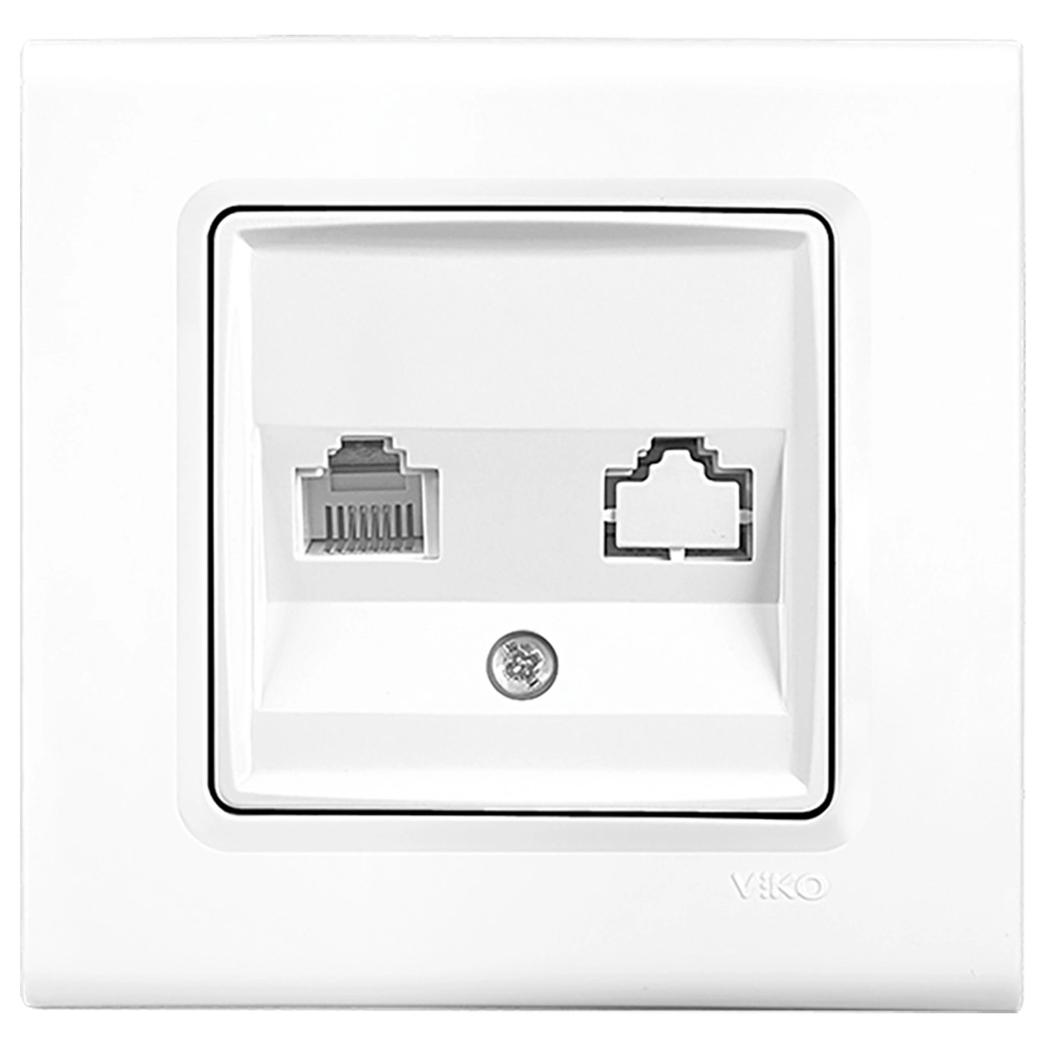 Gniazdo Linnera S komputerowe 1xRJ45 kat.5e z ramką białe