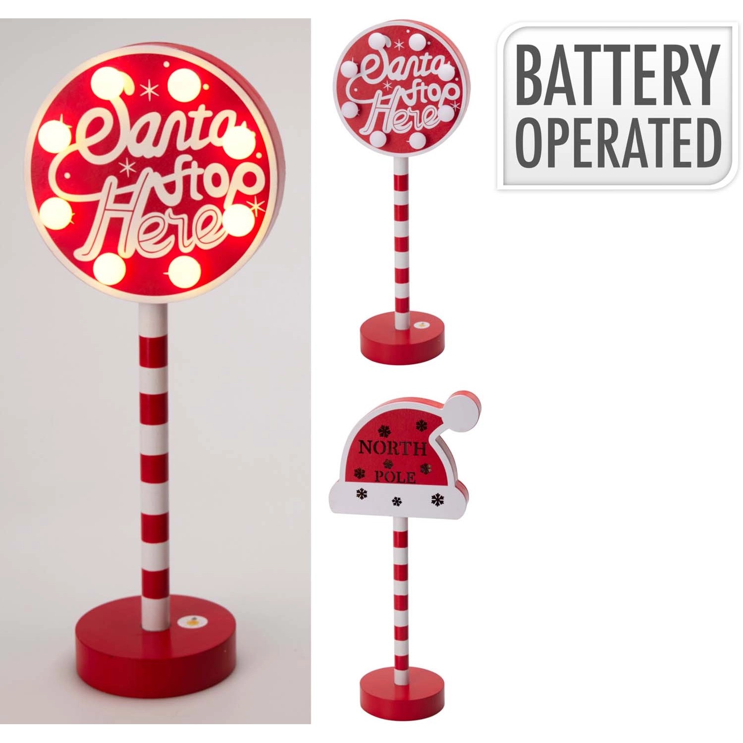 Dekoracja stojąca Znak 8 LED czerwony 29 cm mix wzorów