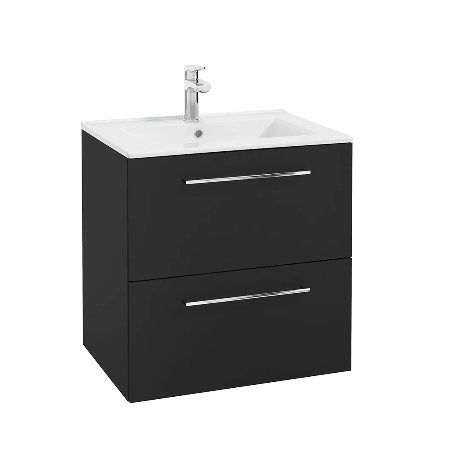 Defra Szafka Metro Pod Umywalkę 2 Szuflady Czarny Mat 60 Cm