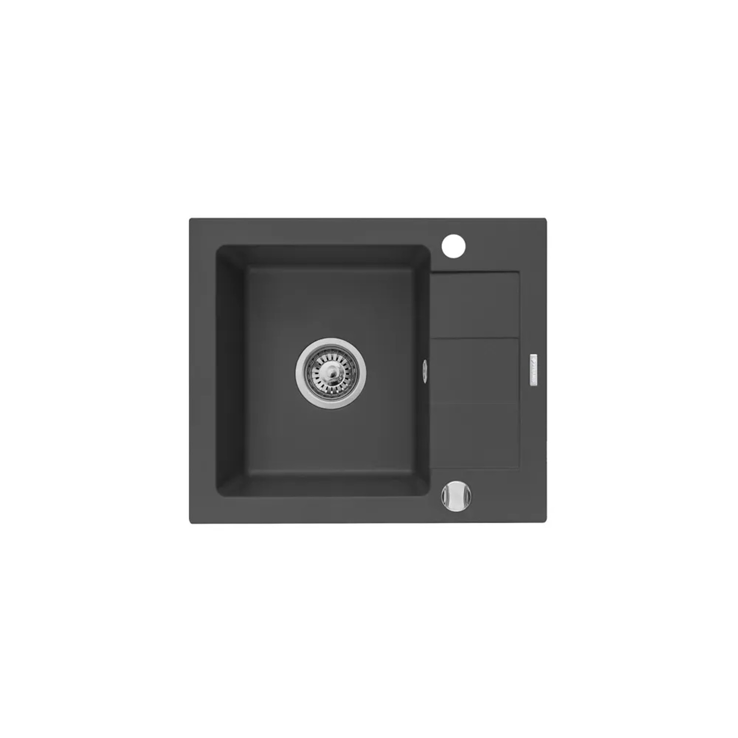 Pyramis Zlewozmywak Poros 1-kom. karbon 56x44 cm