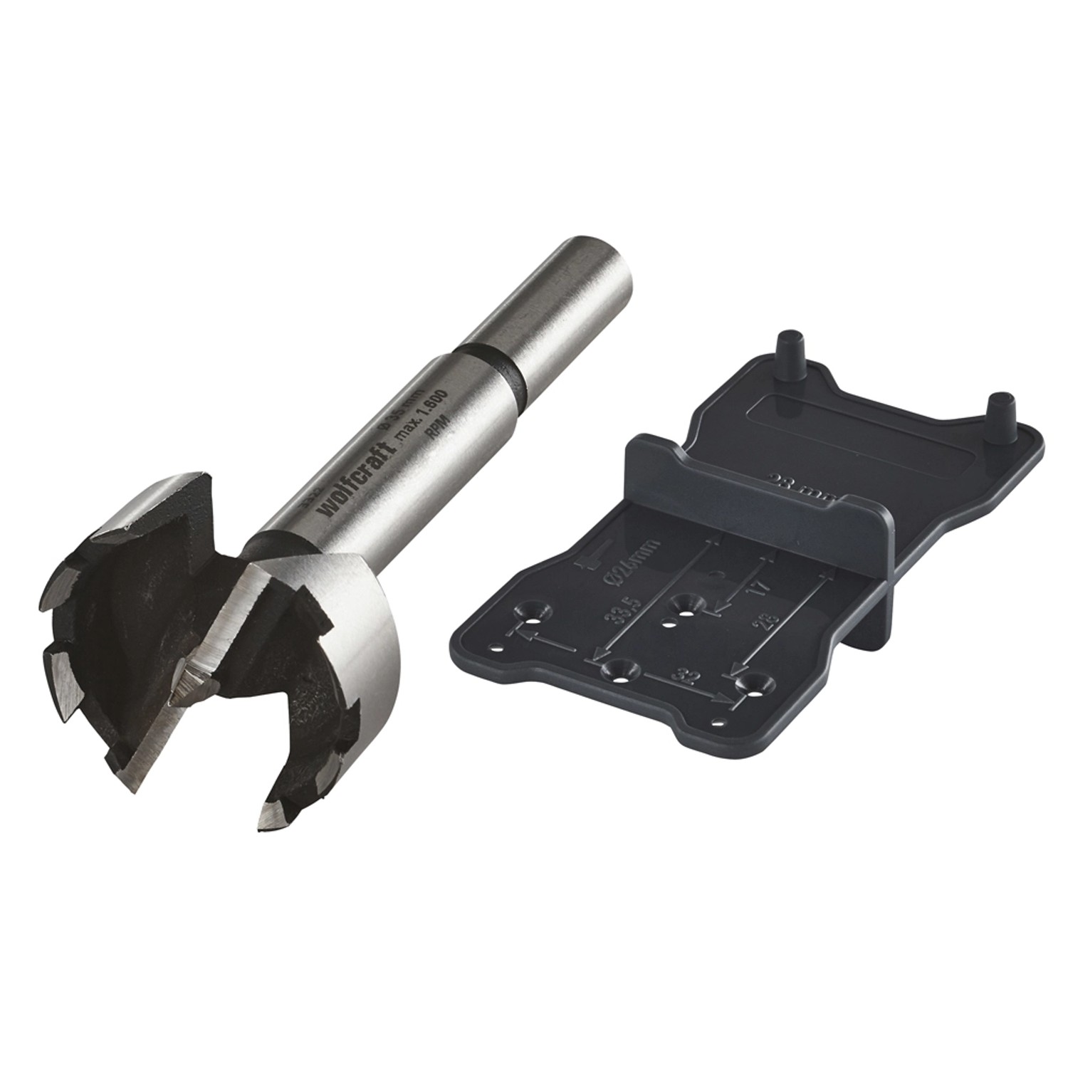 Wolfcraft Wiertło Forstnera 35 mm z szablonem do otworów