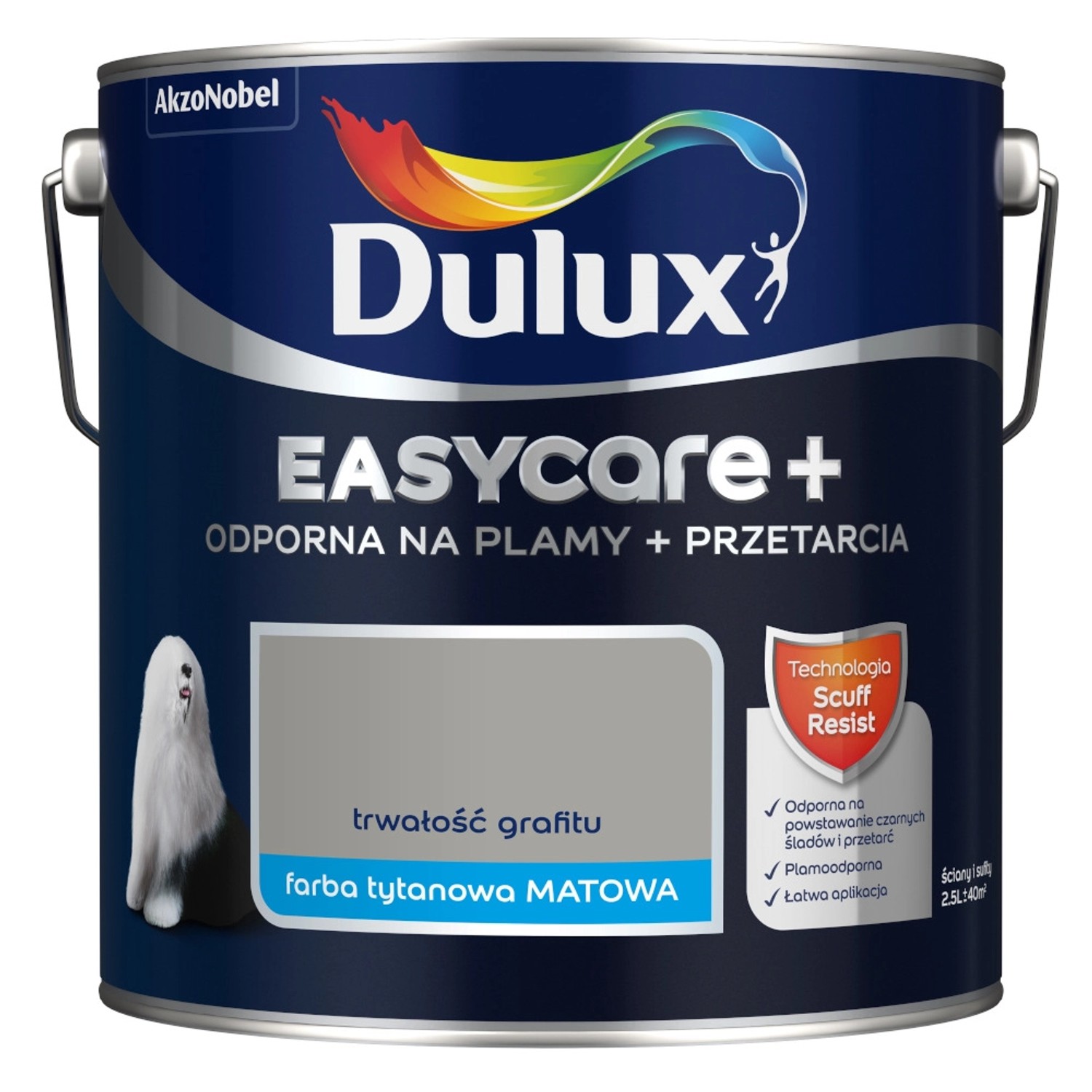 Farba Dulux EasyCare+ trwałość grafitu 2,5L
