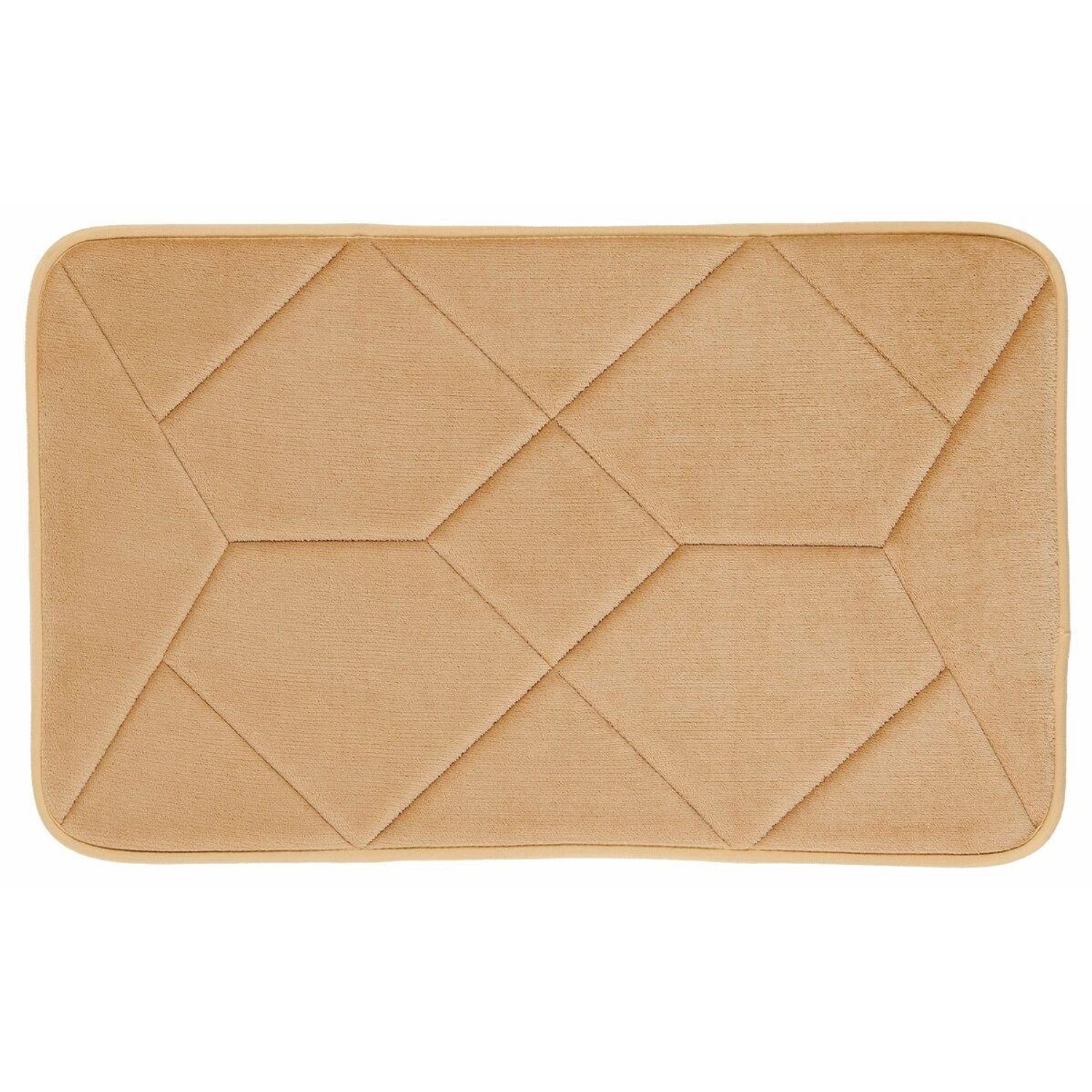 Dywanik łazienkowy 50 x 80 cm beżowy tłoczony