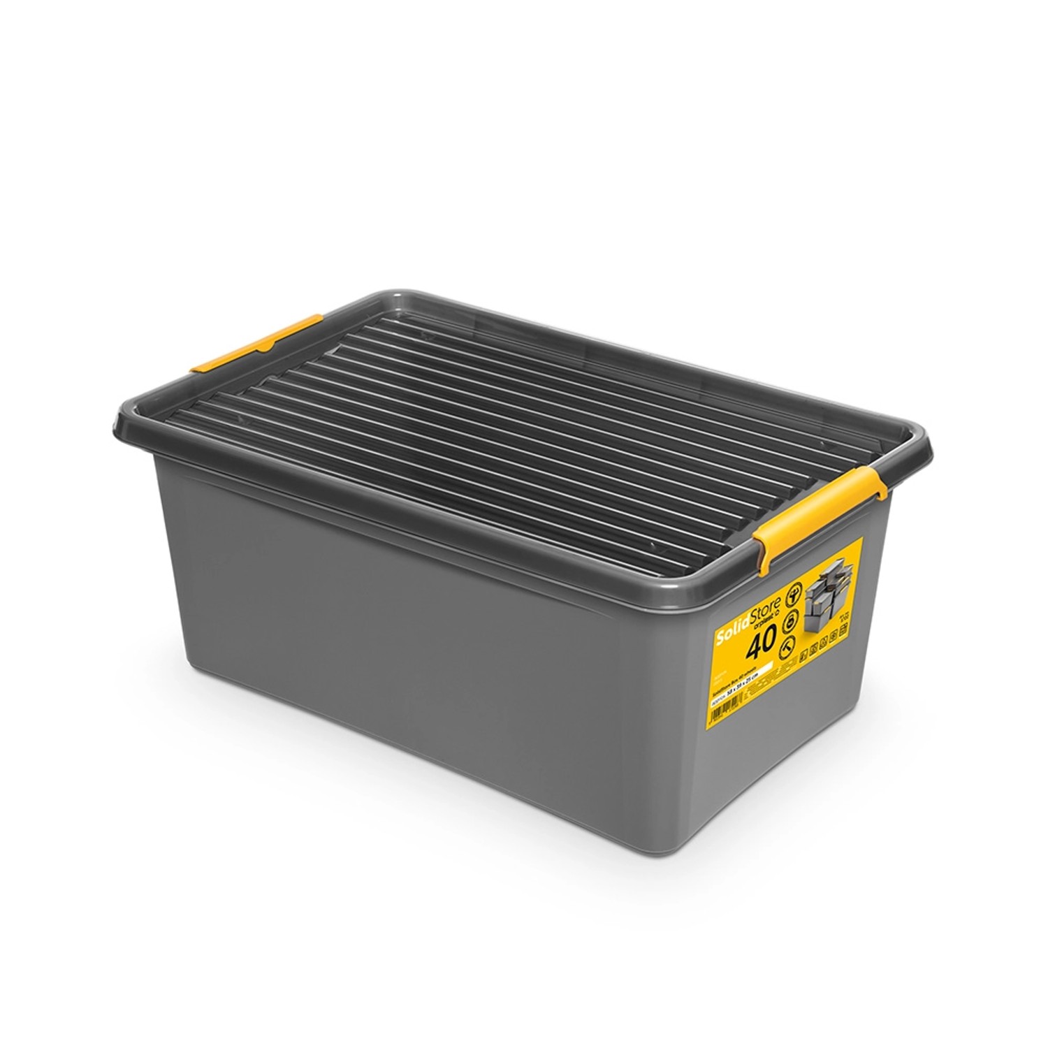 Pojemnik Solid Store z kółkami szary 40l 58x39x25 cm