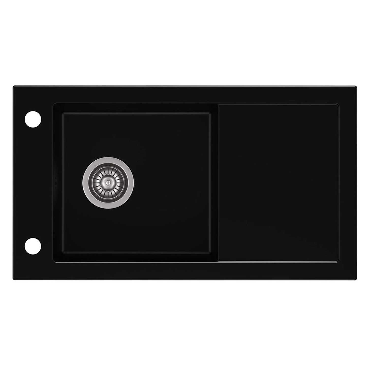 Zlewozmywak Zen 1-kom. z ociekaczem, czarny 76x43 cm