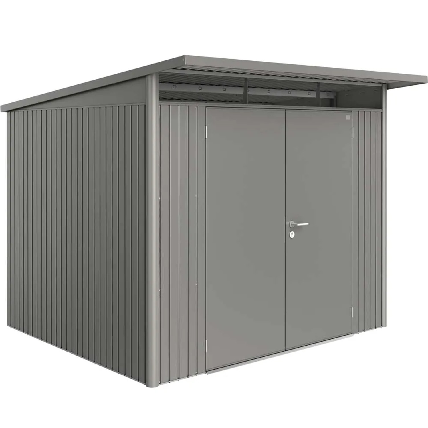 Biohort Domek ogrodowy szary kwarc drzwi podwójne - 260 x 260 cm