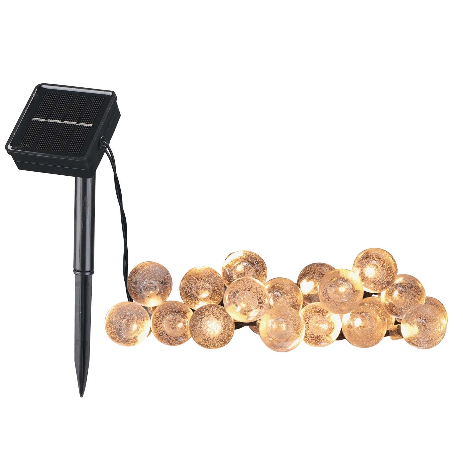 GoldLux Girlanda solarna LED BUBBLE GLASS 2700K IP44