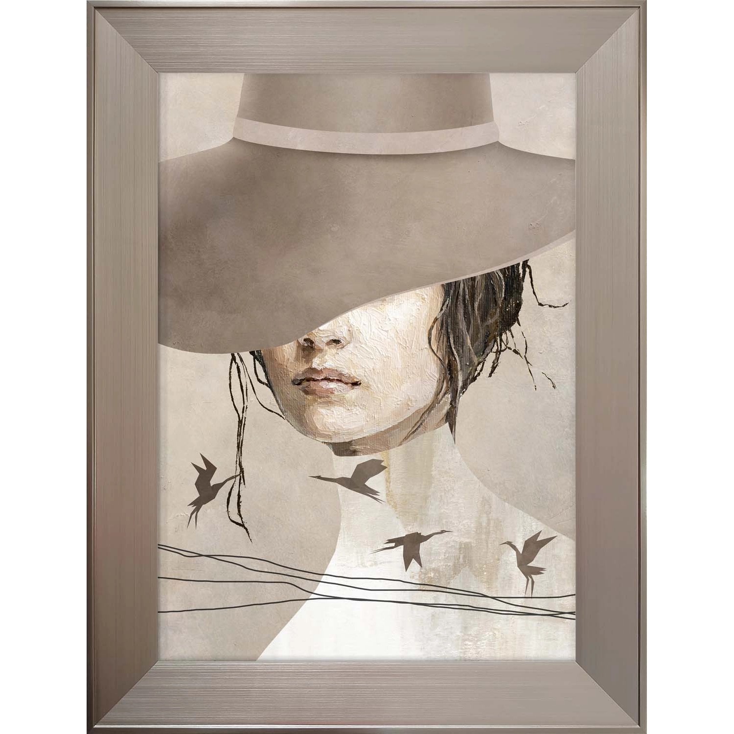 ARS LONGA Obraz WOMAN IN BEIGE HAT 64 x 84 cm