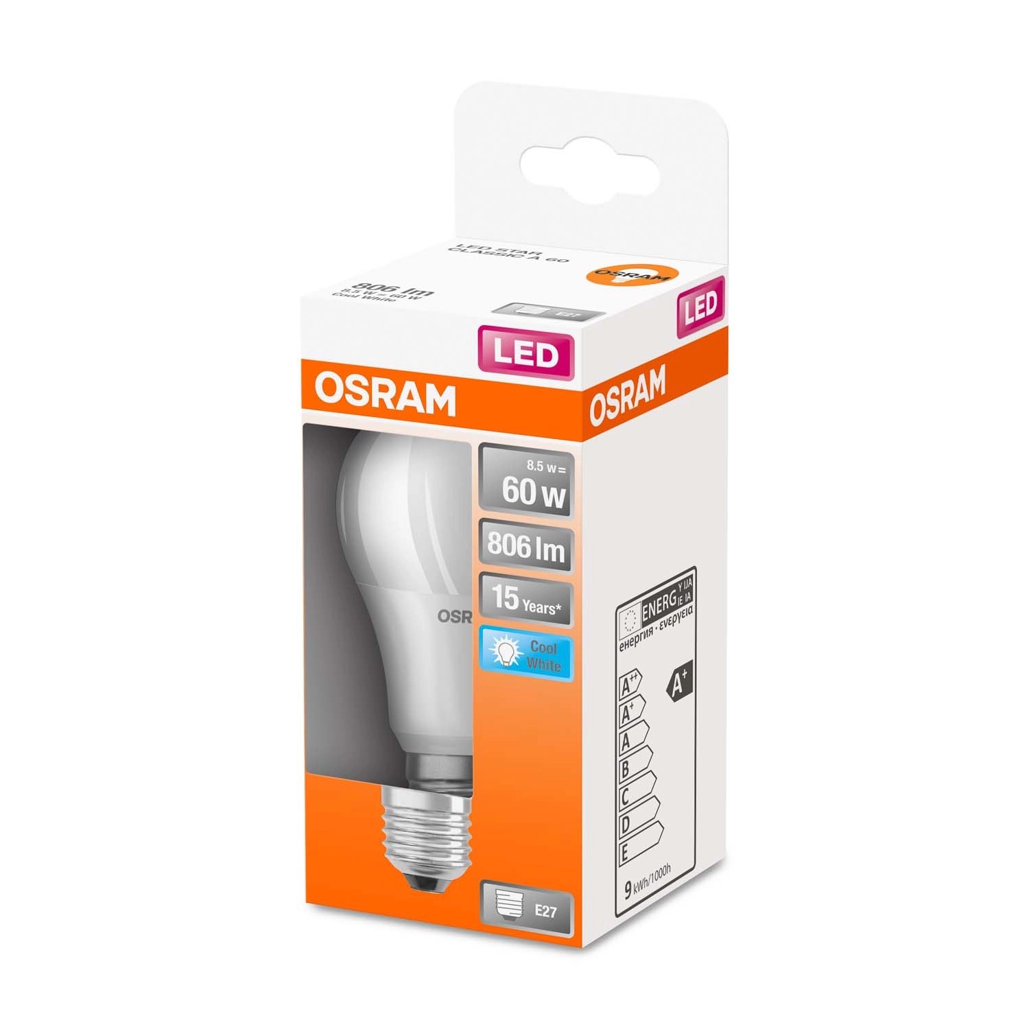 Osram Żarówka LED STAR CLASSIC A60 FR E27 8W 4000K 806lm