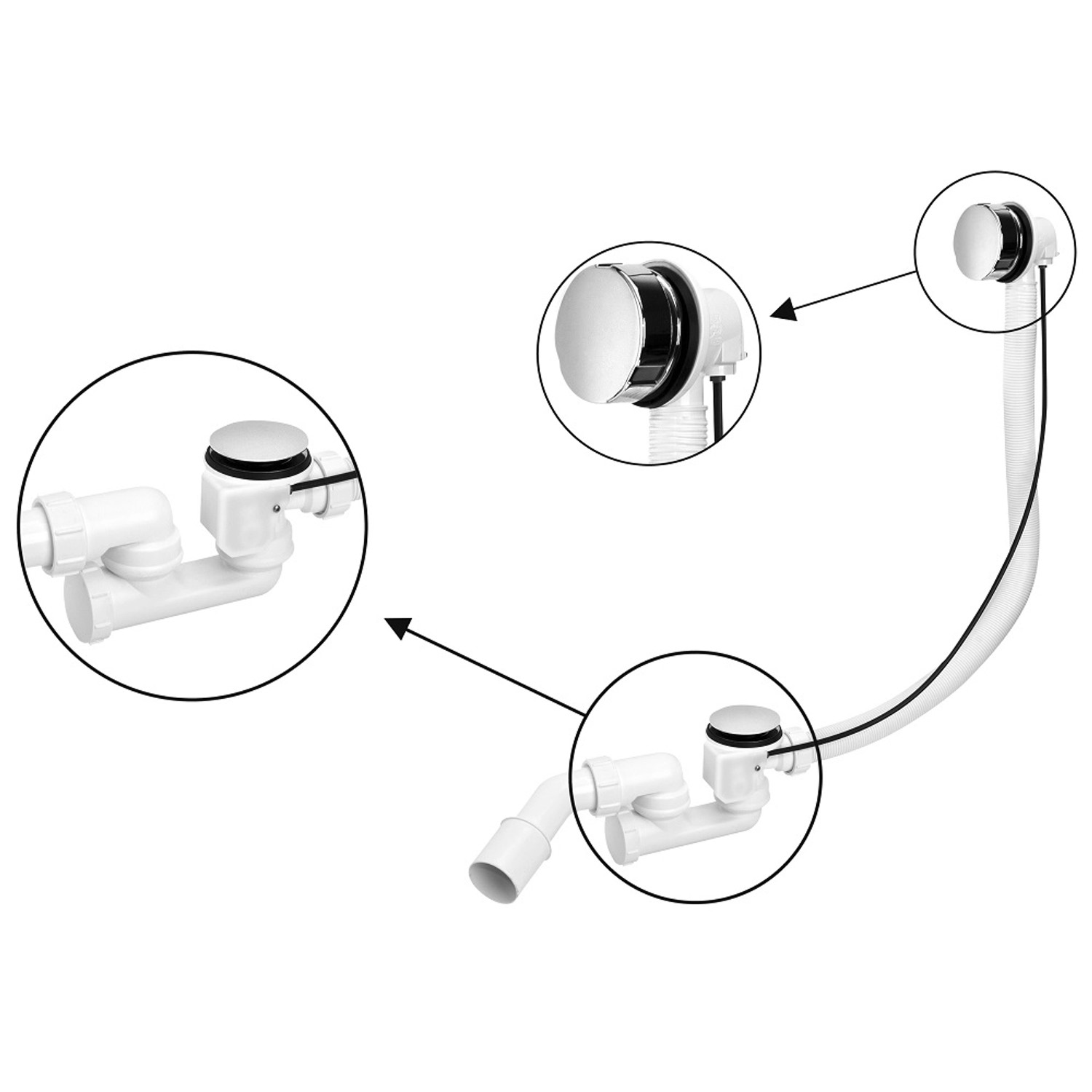 McAlpine Zestaw odpływowo-przelewowy do wanny lub brodzika 1 1/2" x 40/50mm