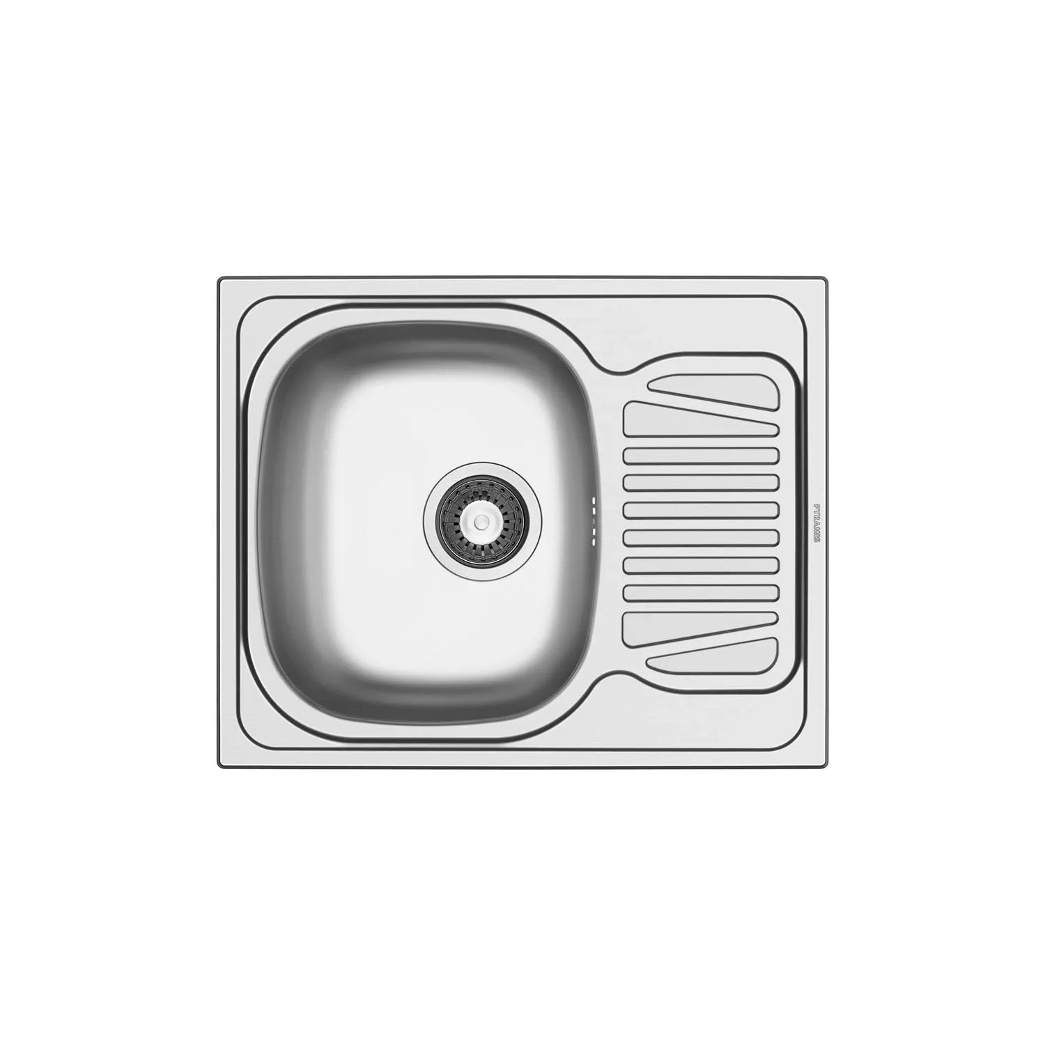 Pyramis Zlewozmywak SPARTA 1-kom. z ociekaczem stalowy - 62 x 50 cm