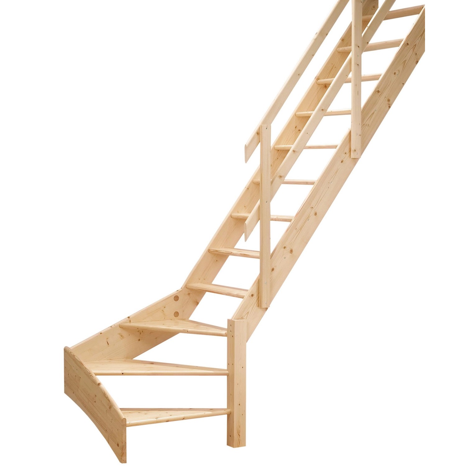 Dolle Schody młynarskie Normandia zabiegowe z poreczą prawe