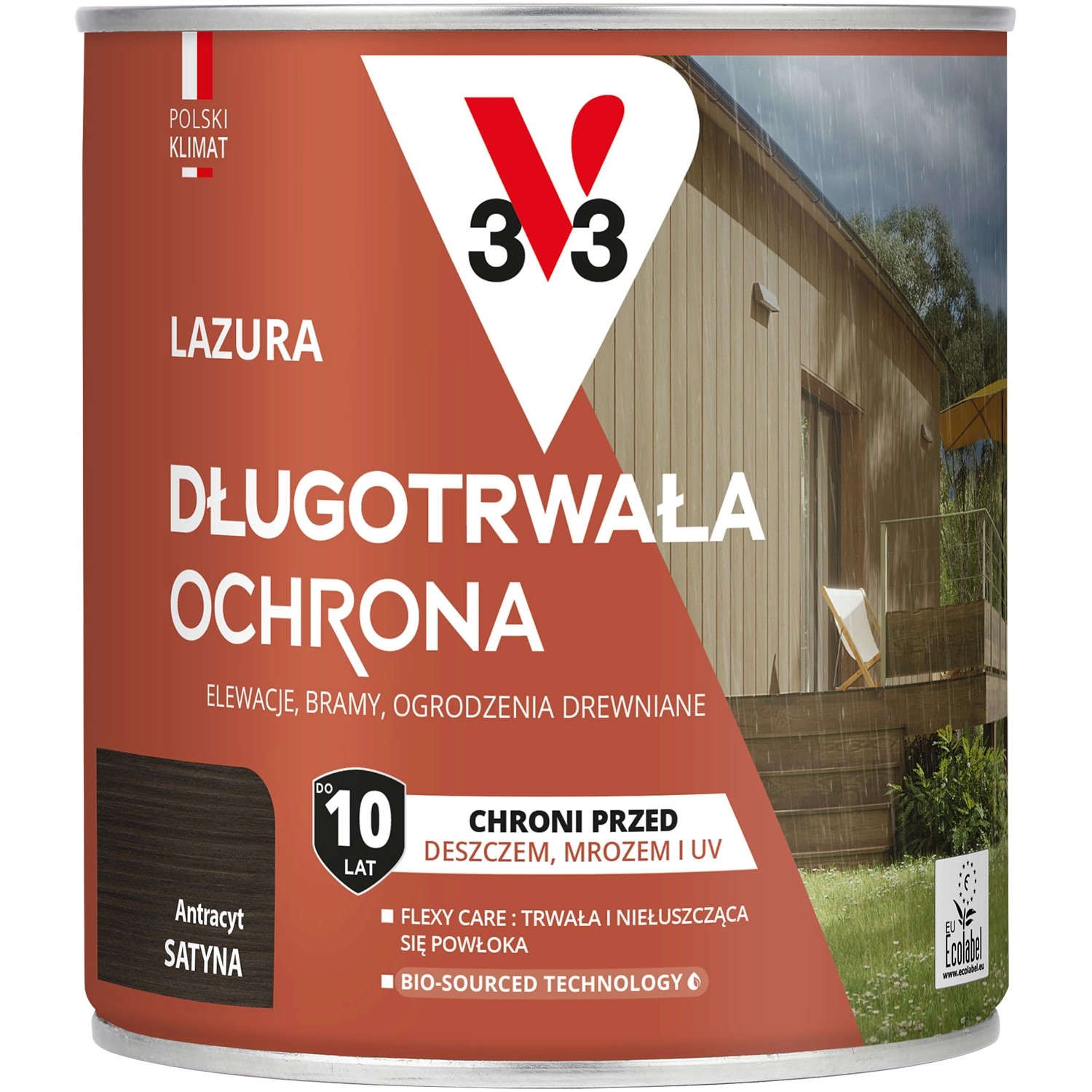 V33 Lazura długotrwała ochrona antracyt 0,75L