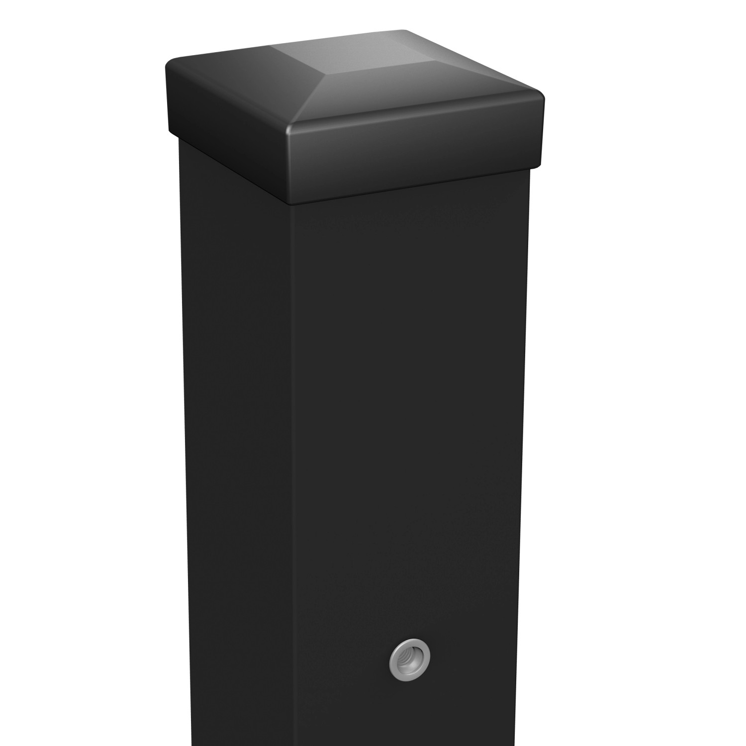 Polargos Słupek bramy i furtki z nitonakrętką 10 x 10 x 220 cm czarny mat