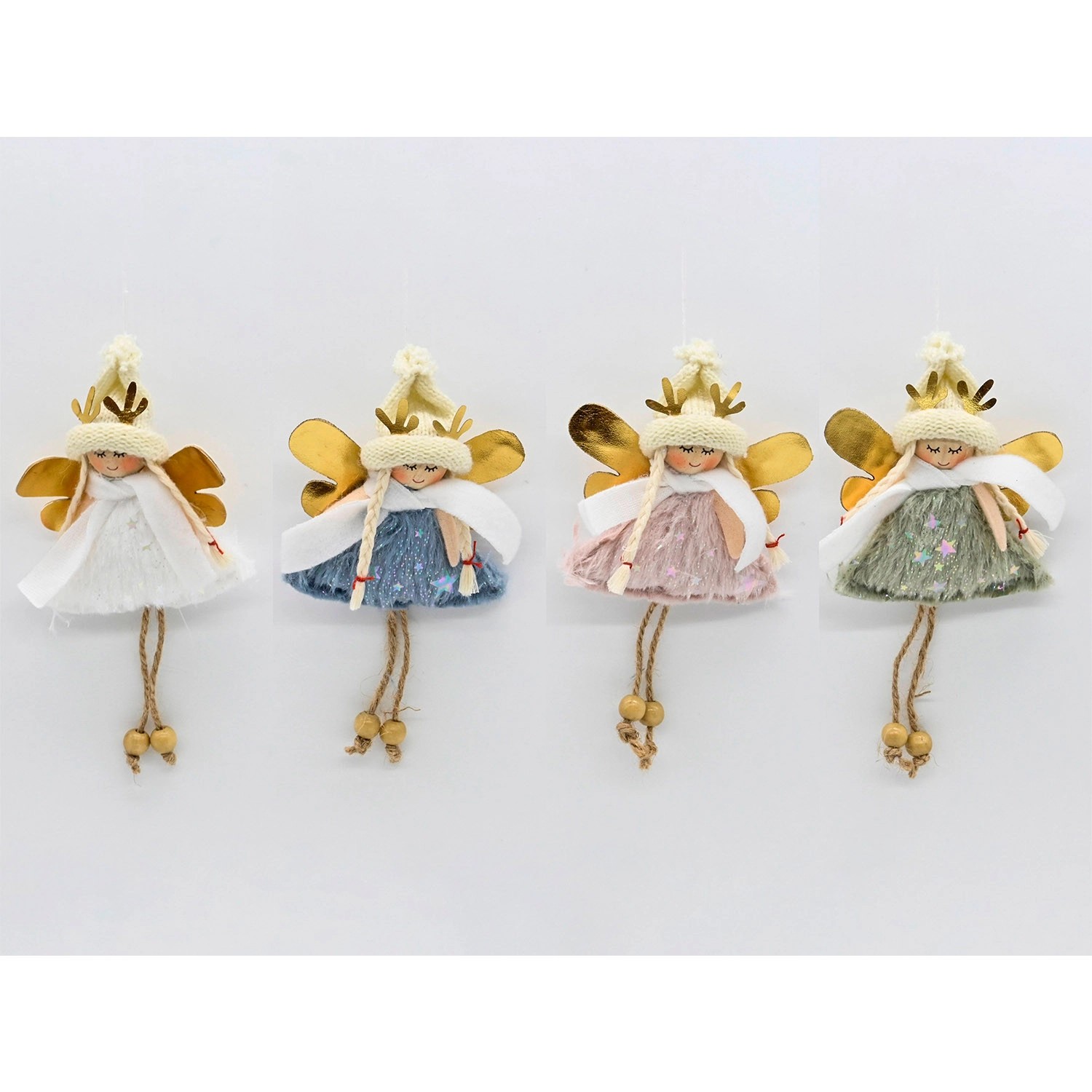 Zawieszka anioł z tkaniny, mix - 15 cm