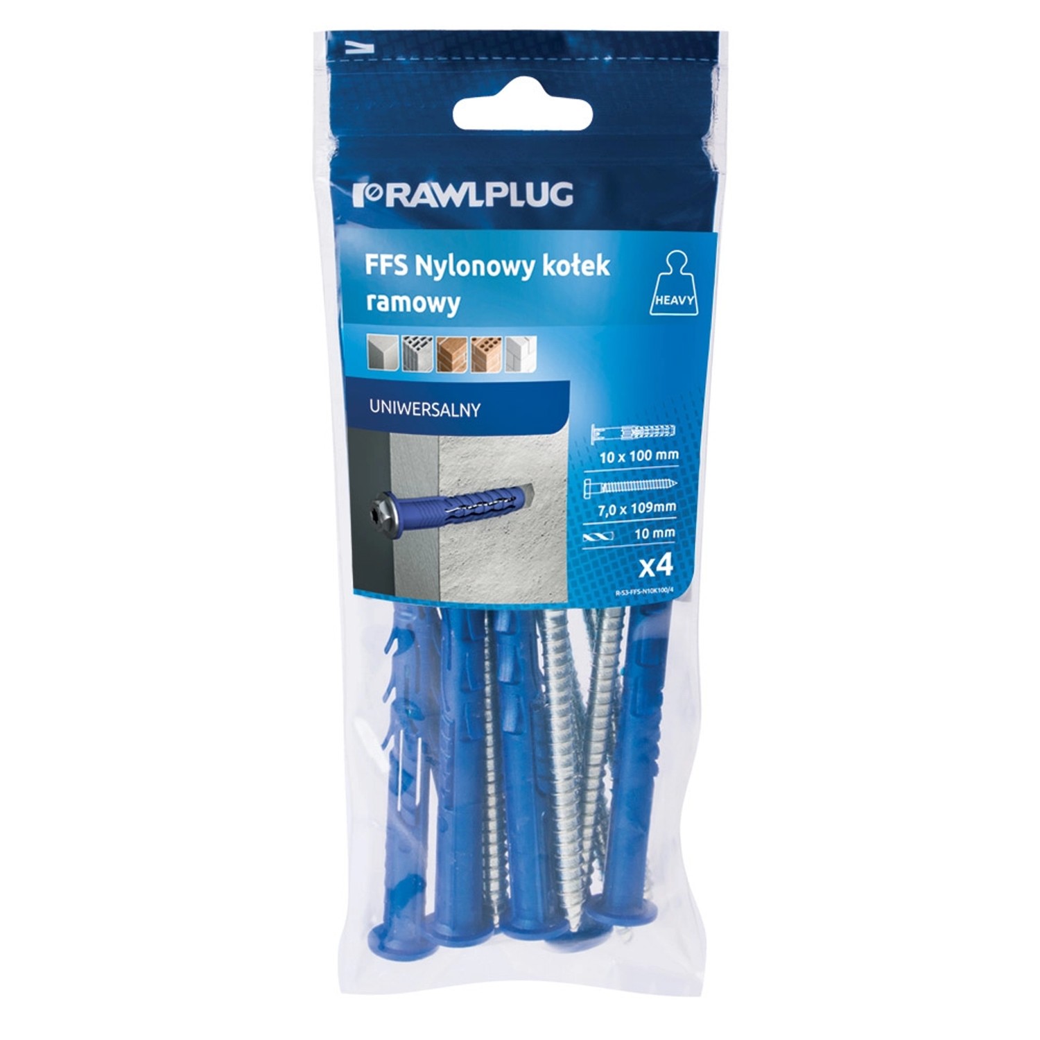 Rawlplug Kołek FFS ramowy 10 x 50 mm kołnierz 4szt.