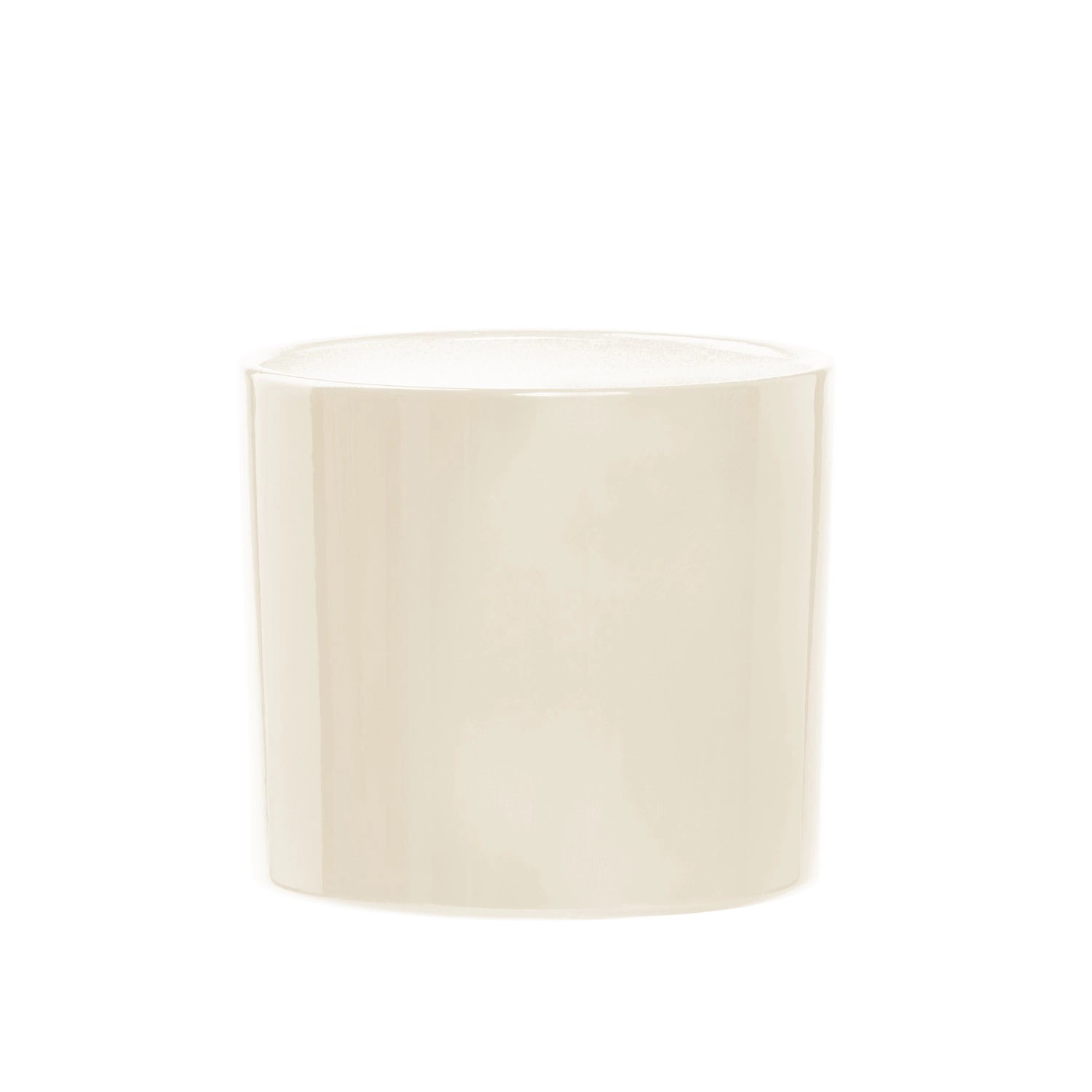Doniczka z podstawką Walec kremowy połysk - 18 cm