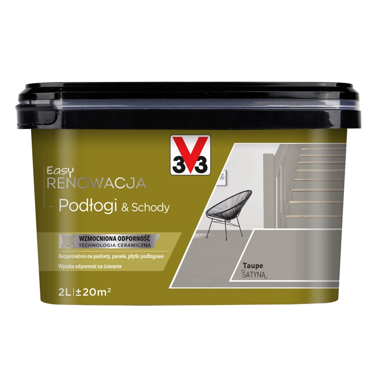V33 Farba Easy Renowacja Podlogi i Schody taupe 2l