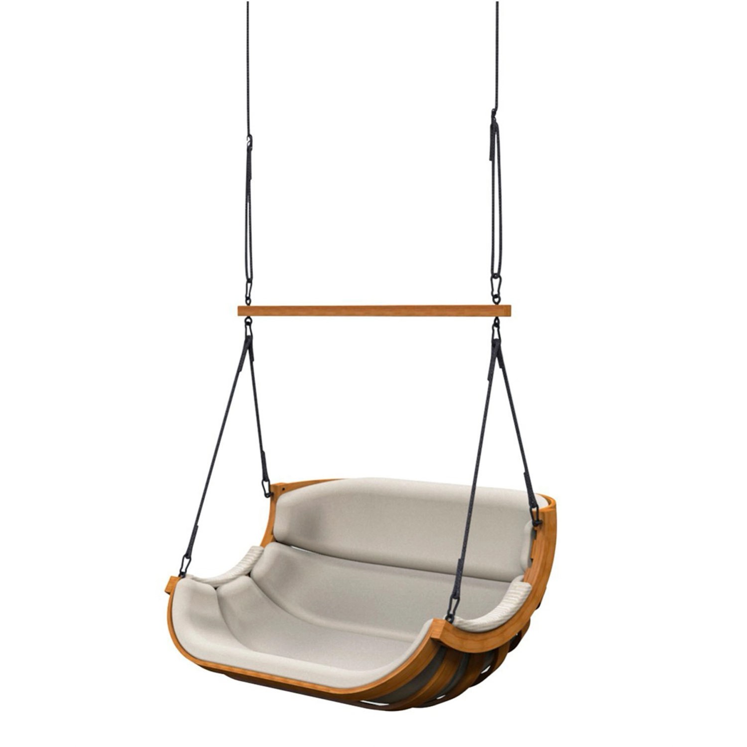 Fotel wiszący ALPHA 2 z belką prostą słomkowy