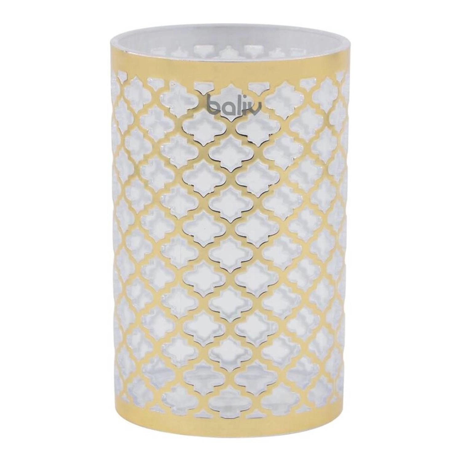 Baliv Kubek łazienkowy transparentny ze złotym wzorem