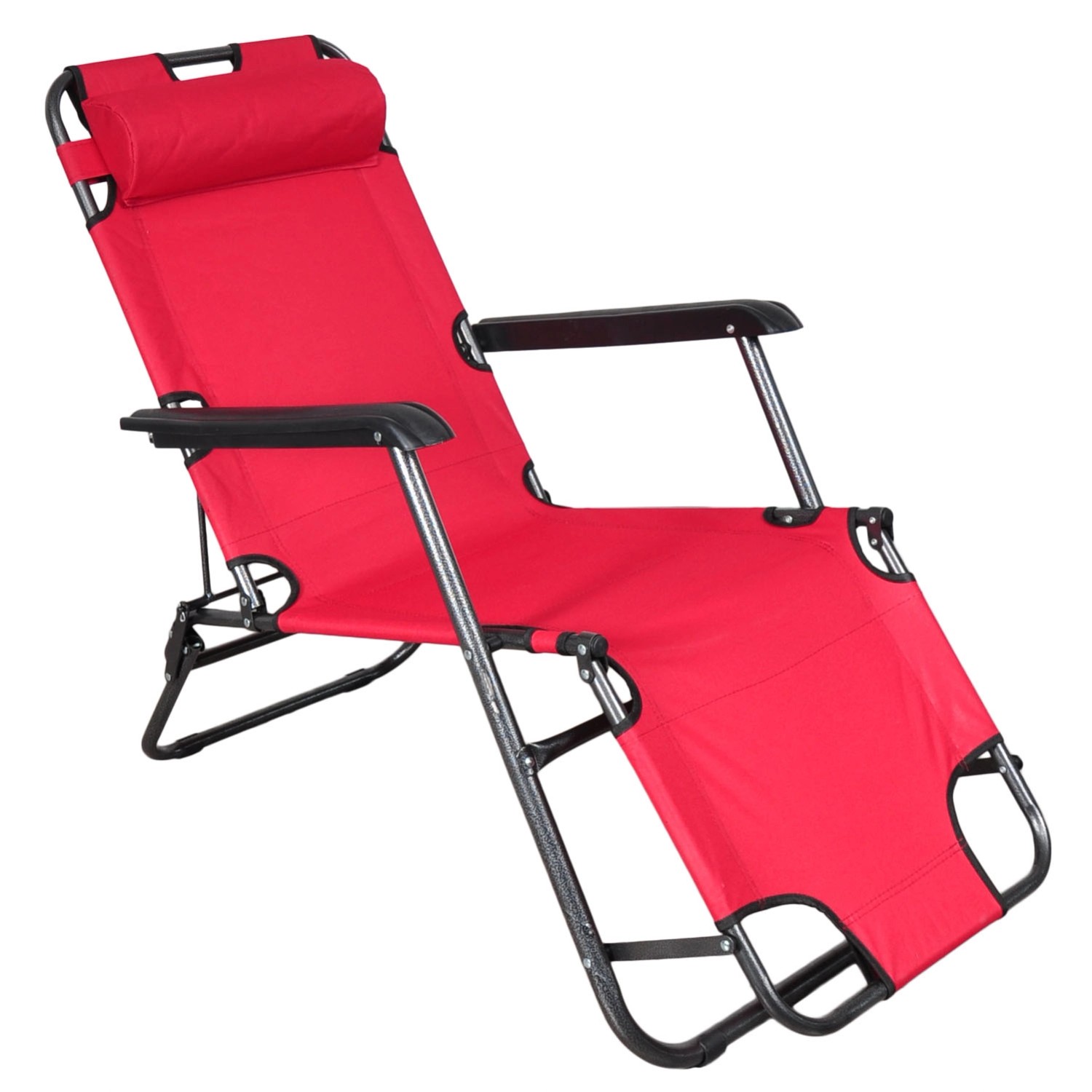 Leżak kempingowy RELAX czerwony