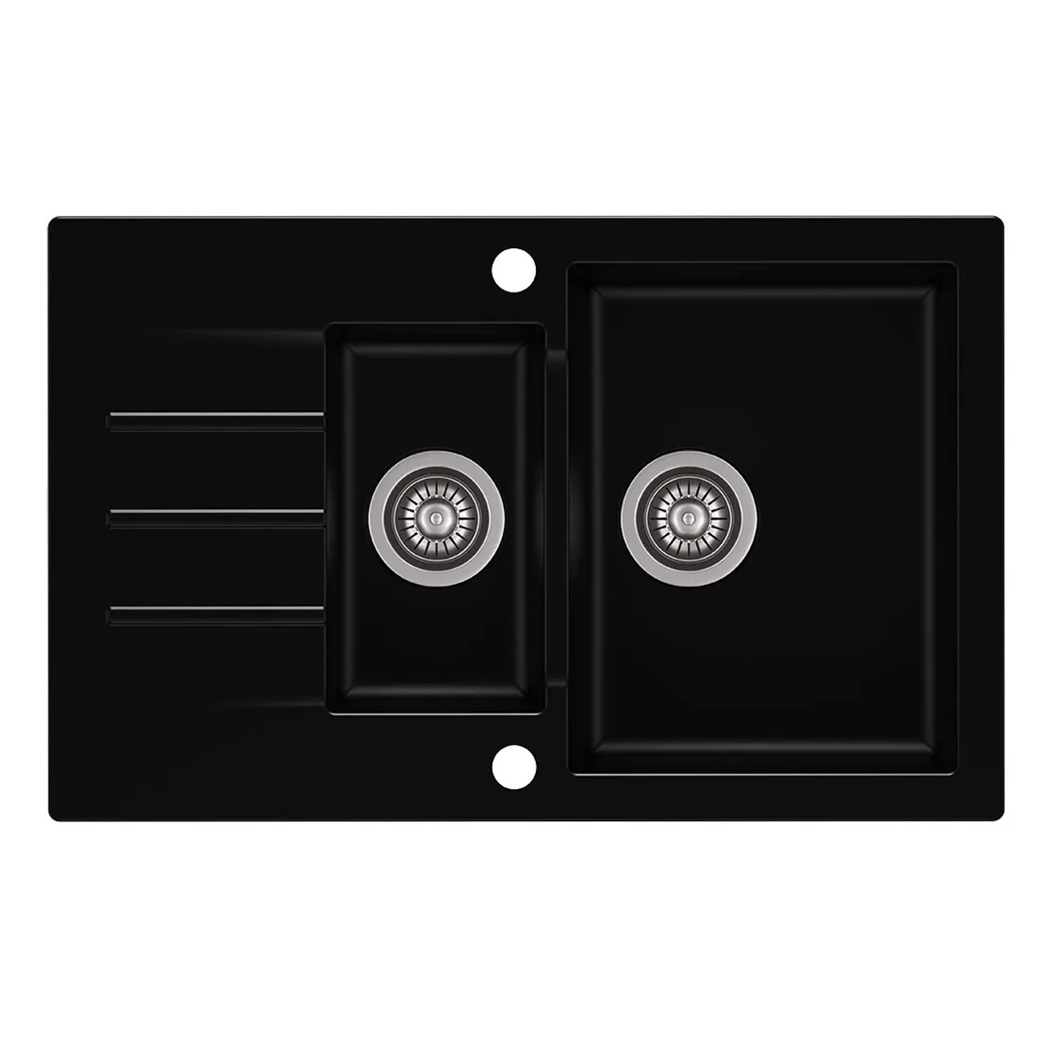 Zlewozmywak Mojito 1,5-kom. z półociekaczem, czarny 79x50 cm