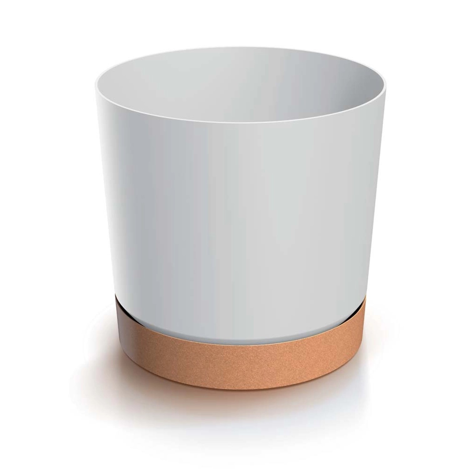 Doniczka biała/brązowa - 15 cm