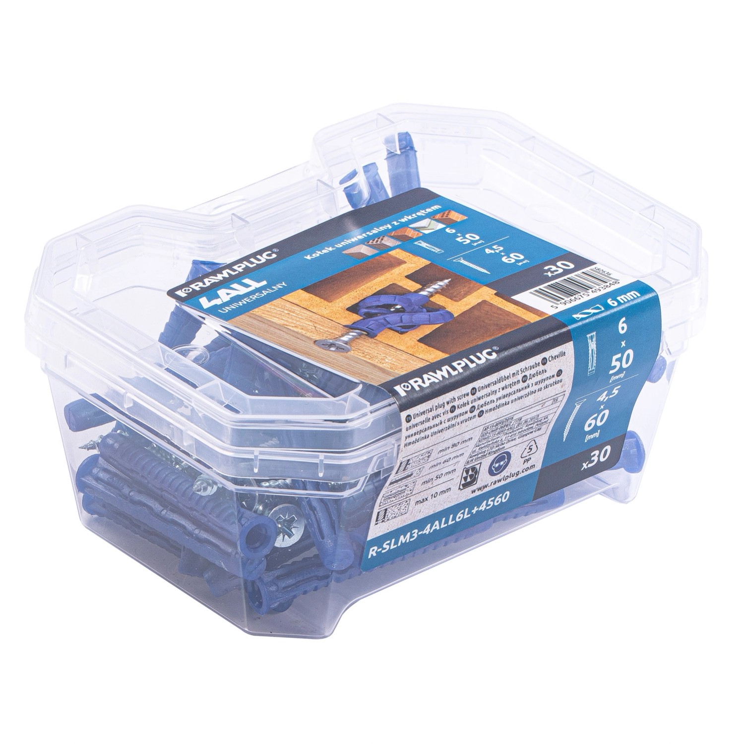 Rawplug Kołek 4ALL uniwersalny wkręt PZ 30 szt.