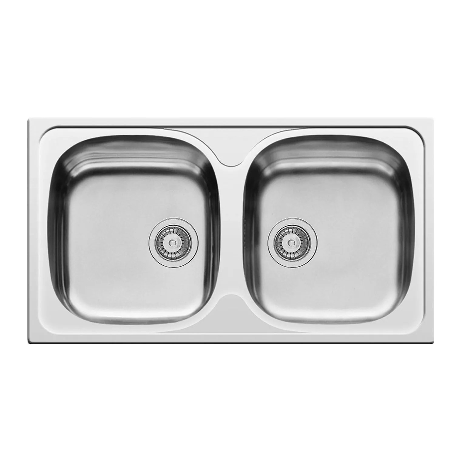 Pyramis Zlewozmywak E78 2-komorowy stalowy - 78 x 43,5 cm