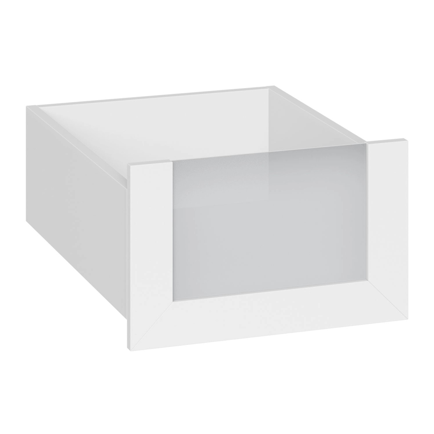 Szuflada biała ze szklanym frontem 50 x 25 cm Garderoby/Szafy Modułowe
