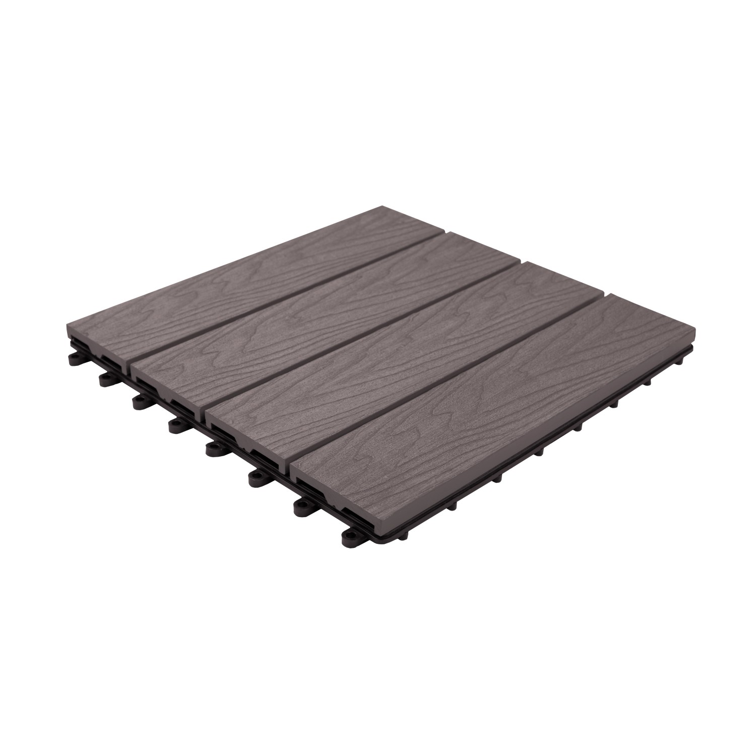 Podest tarasowy kompozytowy struktura drewna szary - 30 x 30 x 2,1 cm
