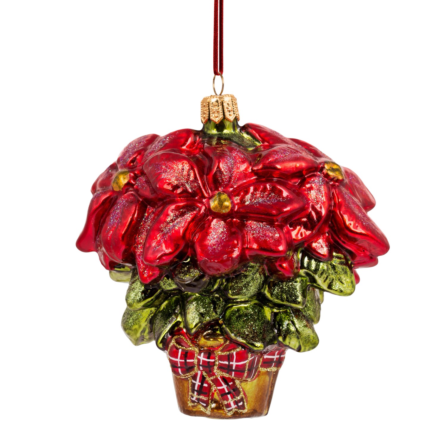 Bombka formowana Poisencja w doniczce - 10x9x7 cm