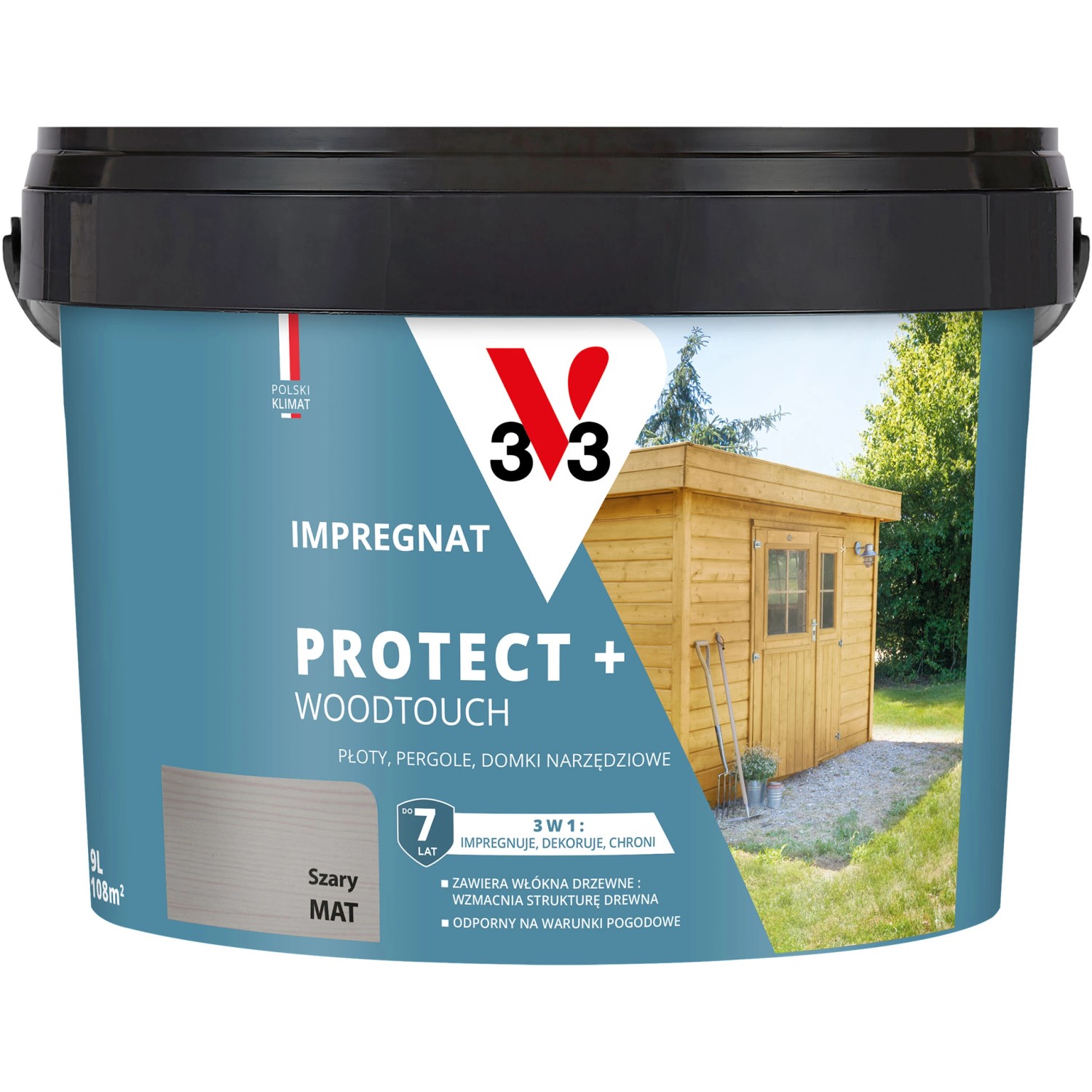 V33 Impregnat Protect+ szary 9L