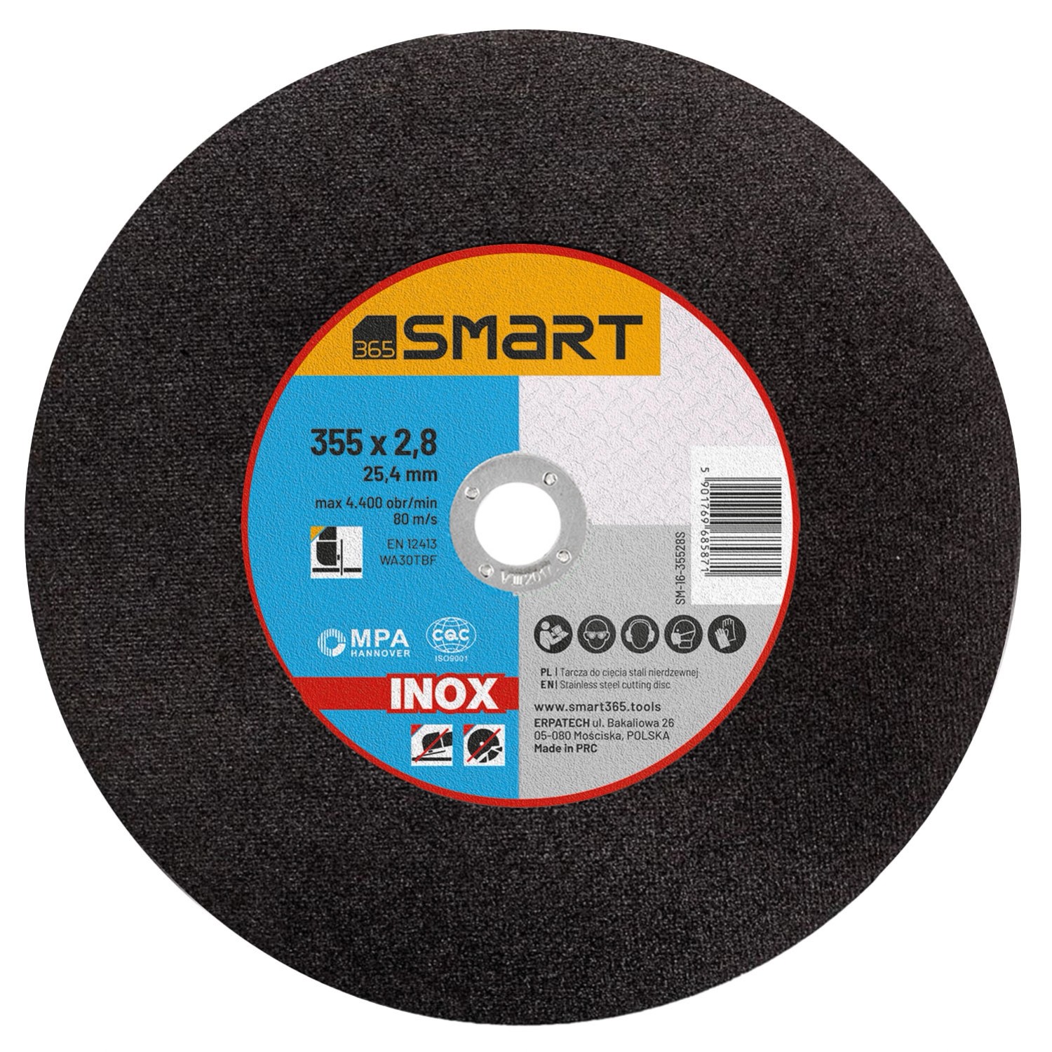 SMART365 Tarcza do cięcia stali nierdzewnej 355 x 2,8 mm