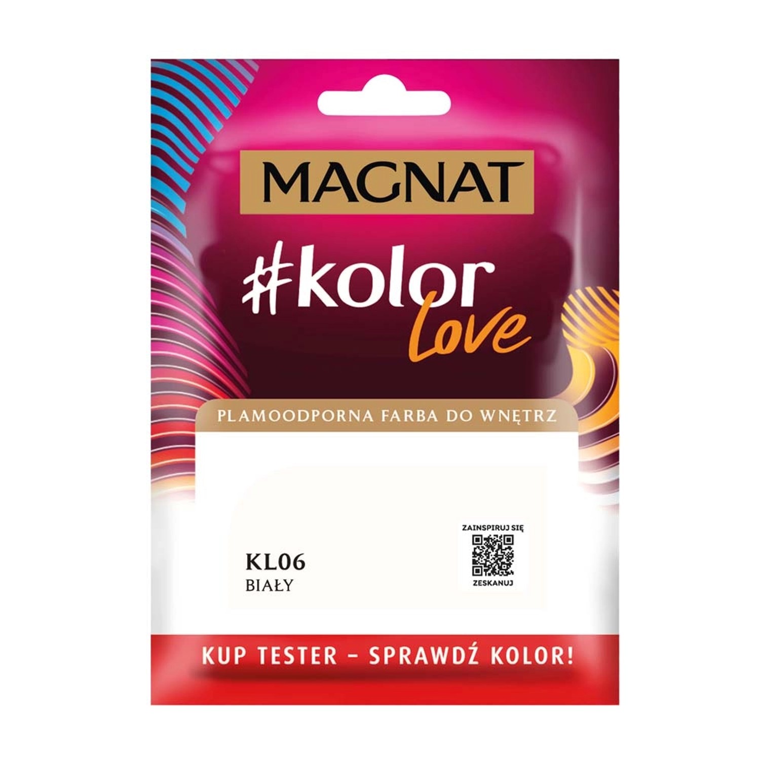 Tester farby Magnat KolorLove biały - 25 ml