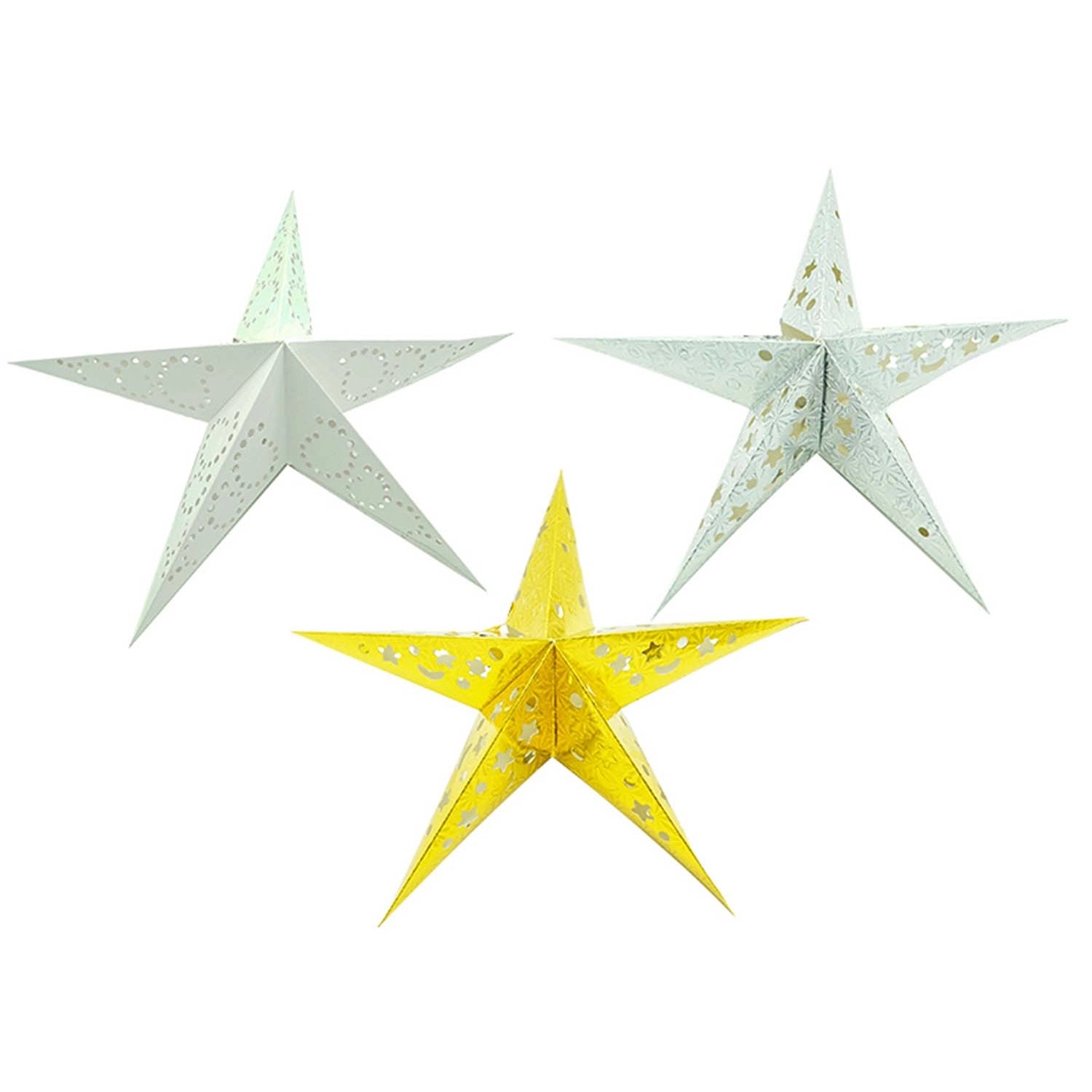 Dekoracja Gwiazda wisząca 60 cm mix kolorów