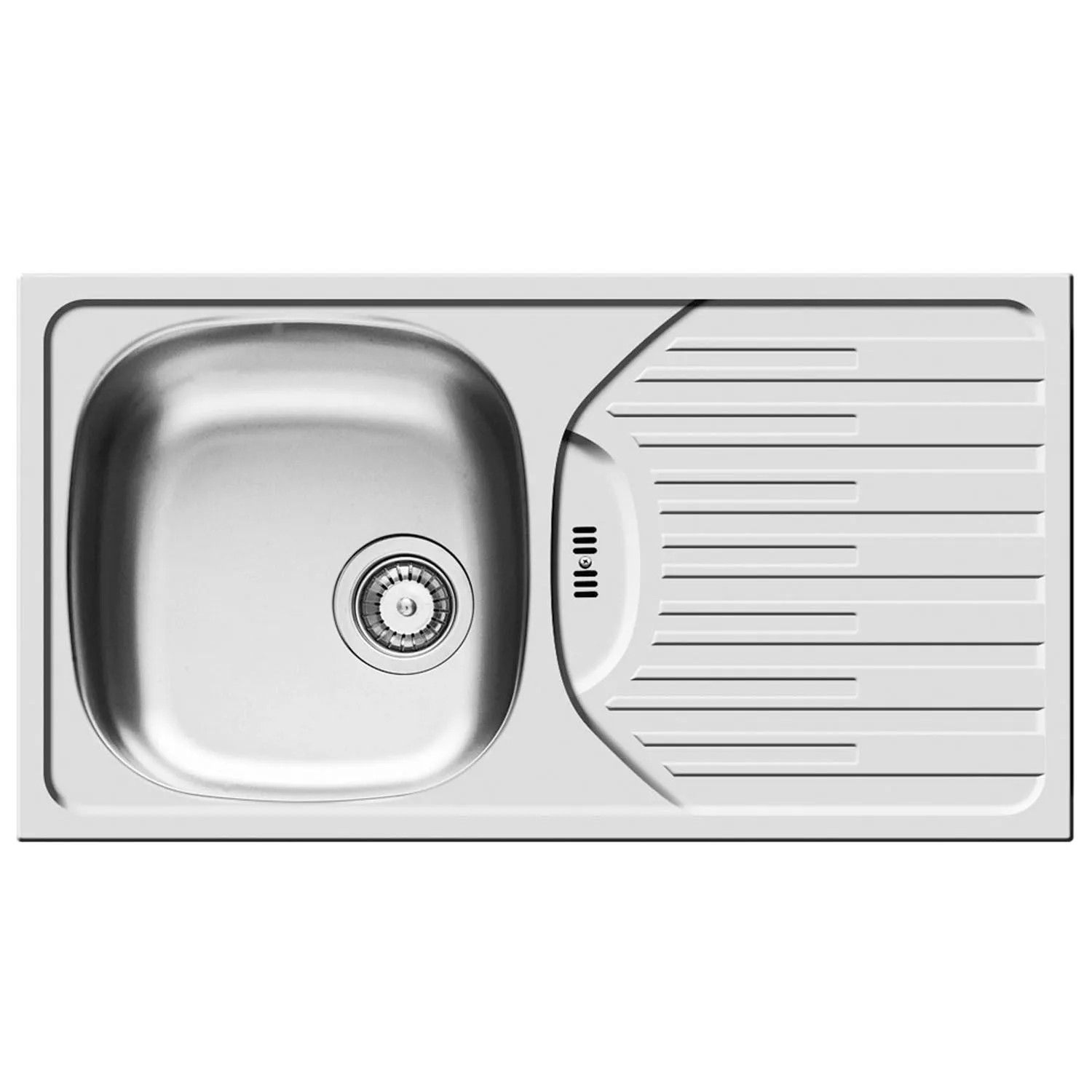 Pyramis Zlewozmywak ET78 FORK 1-kom. z ociekaczem stalowy - 78 x 43,5 cm