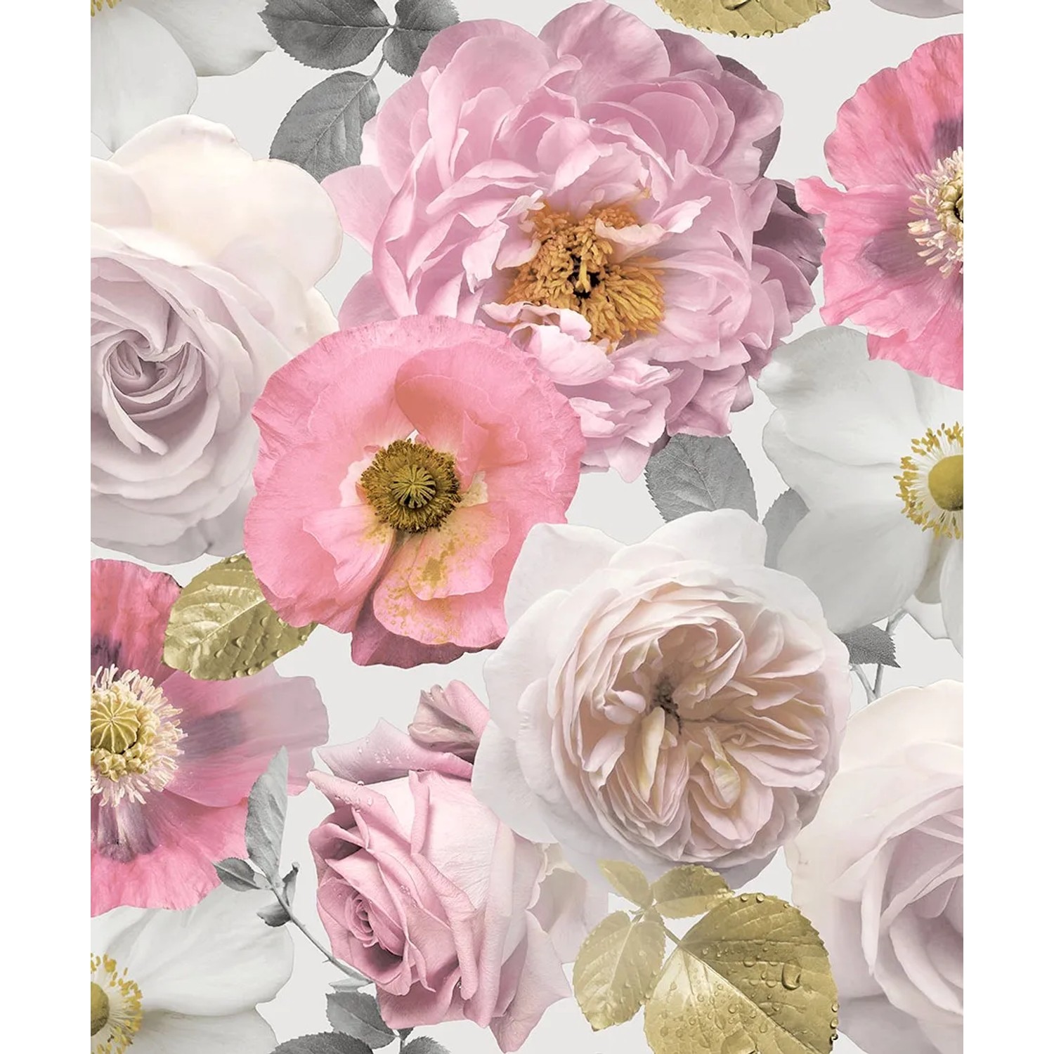 Tapeta papierowa KWIATY różowe