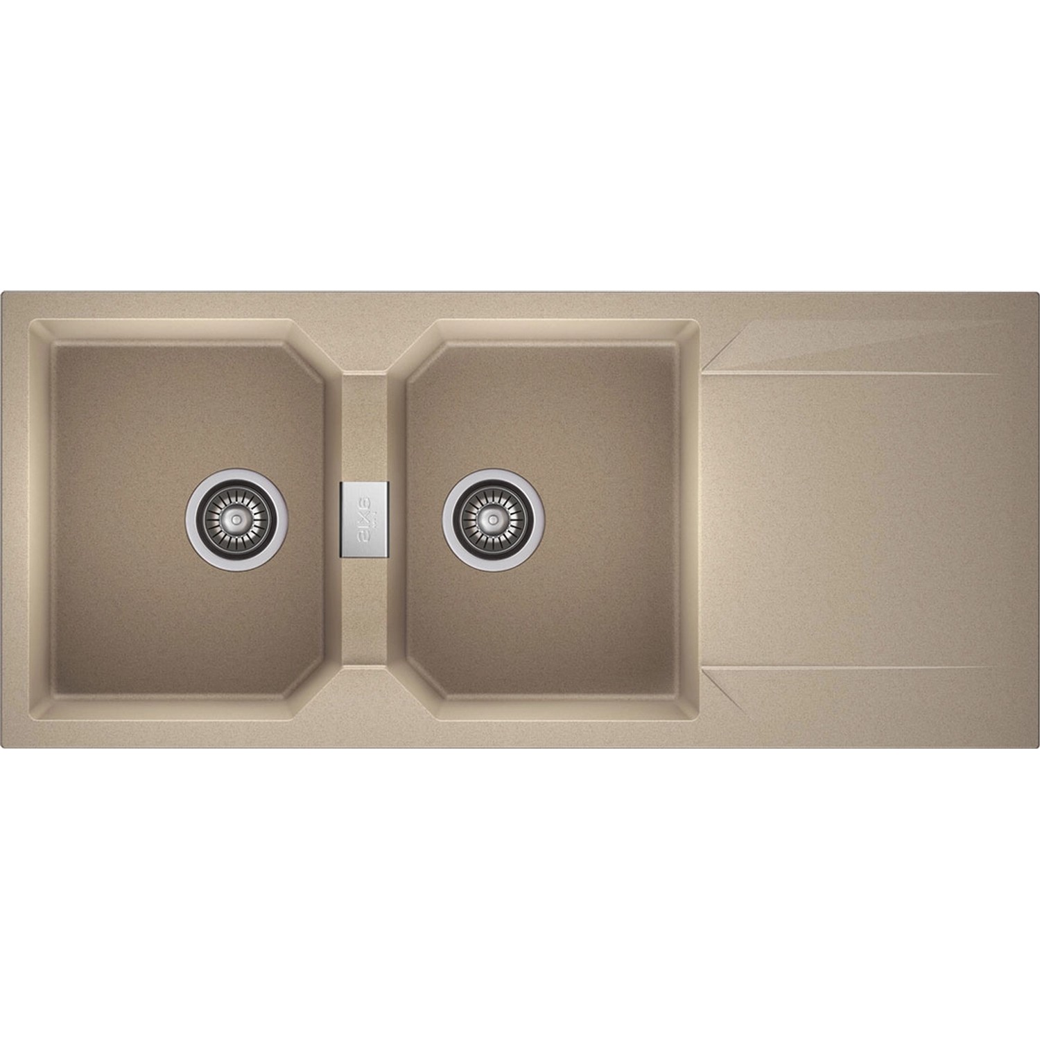 Zlewozmywak Kronos 2-kom. z ociekaczem, beżowy 116x51 cm